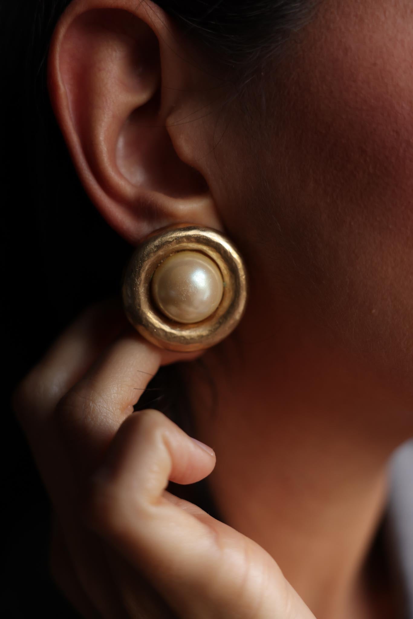 Golden Pearl Radiance Earrings|Vintage Baazaar 
