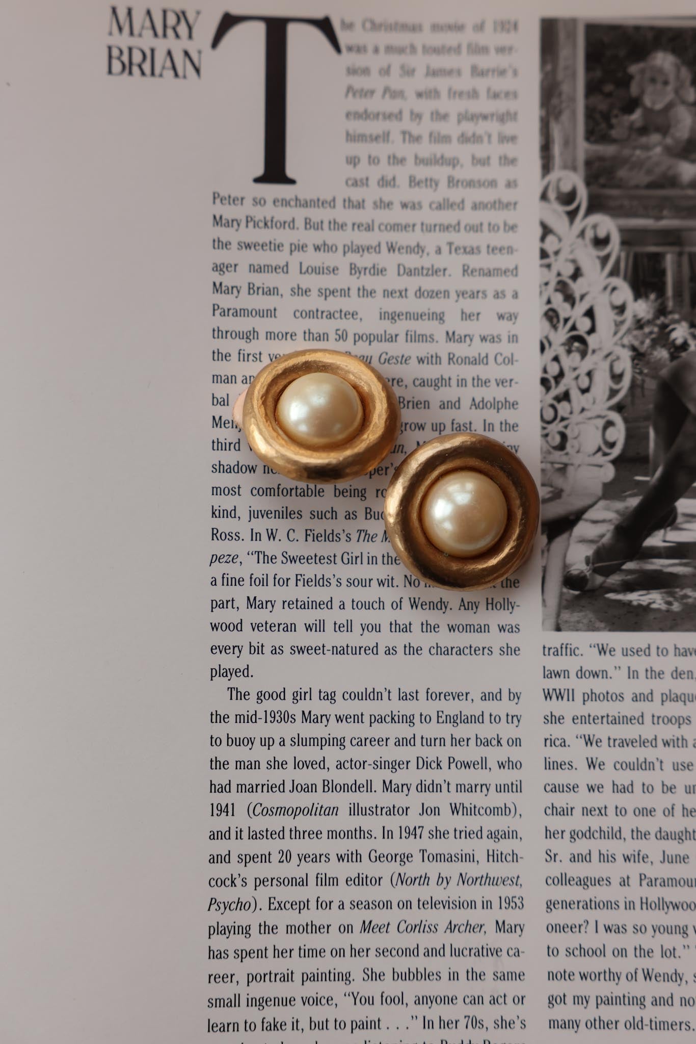 Golden Pearl Radiance Earrings|Vintage Baazaar 