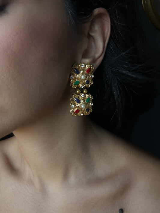 Majestic Mosaic Earrings|Vintage Baazaar 