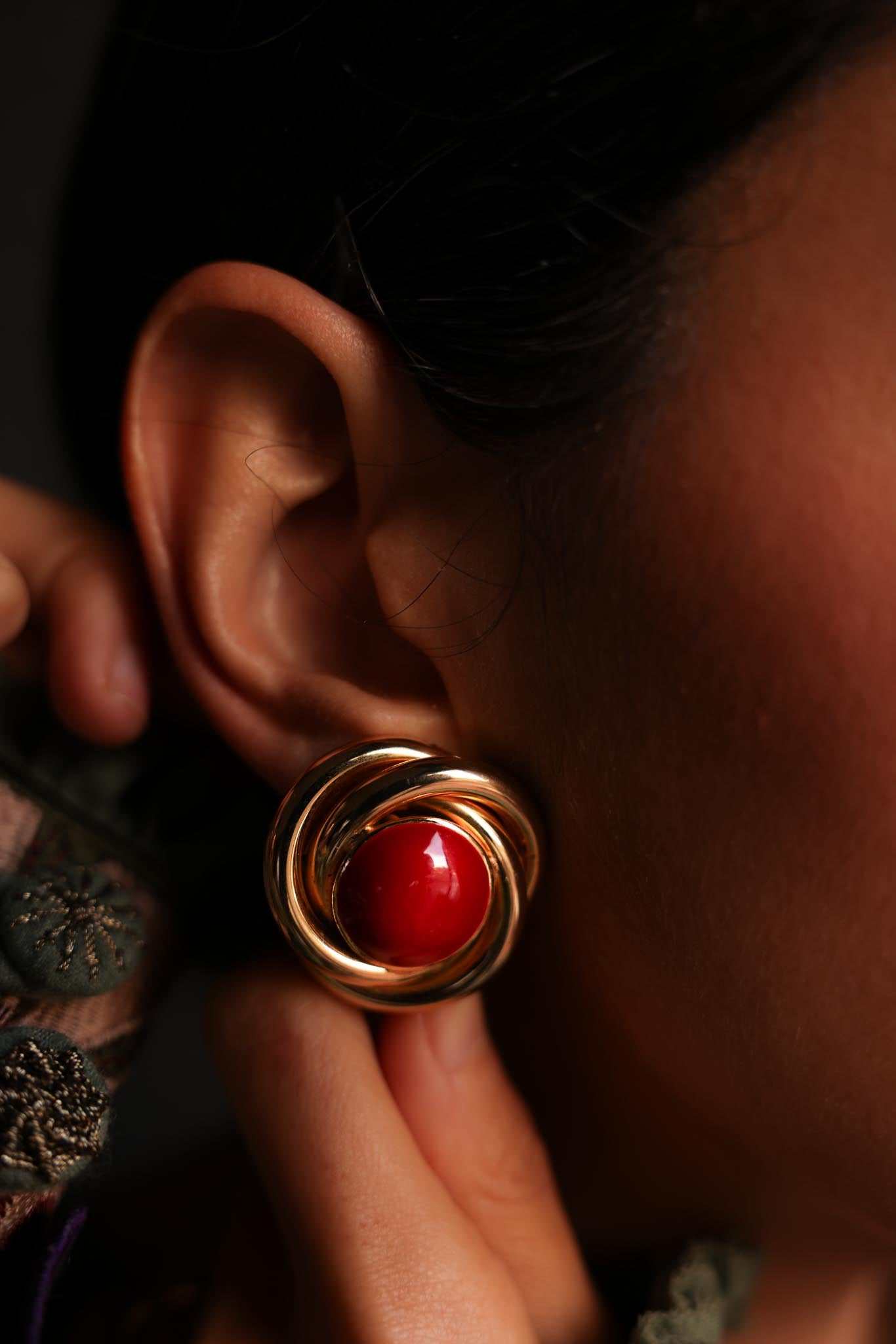 Golden Flame Earrings|Vintage Baazaar 
