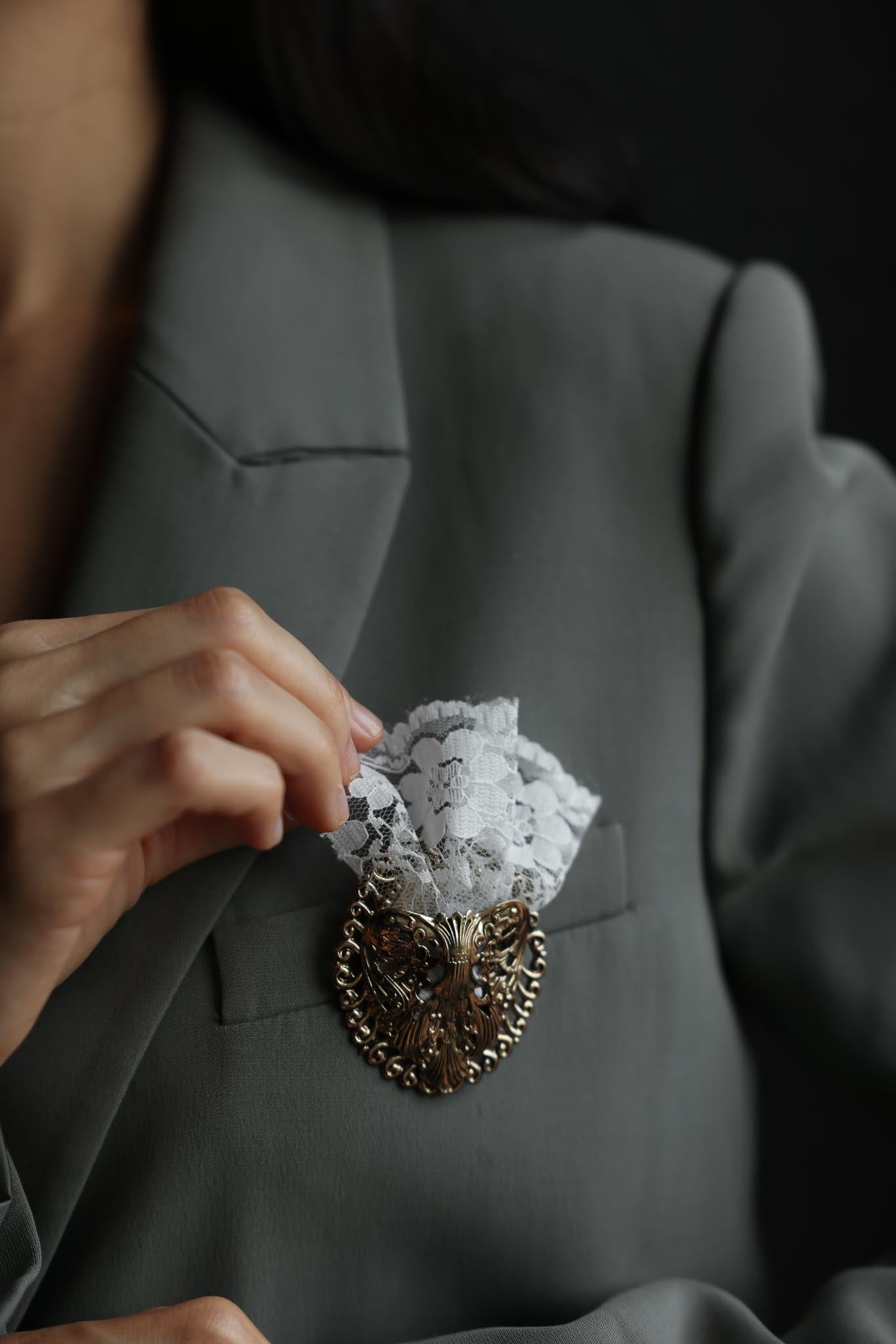 Golden Lace Sachet Brooch