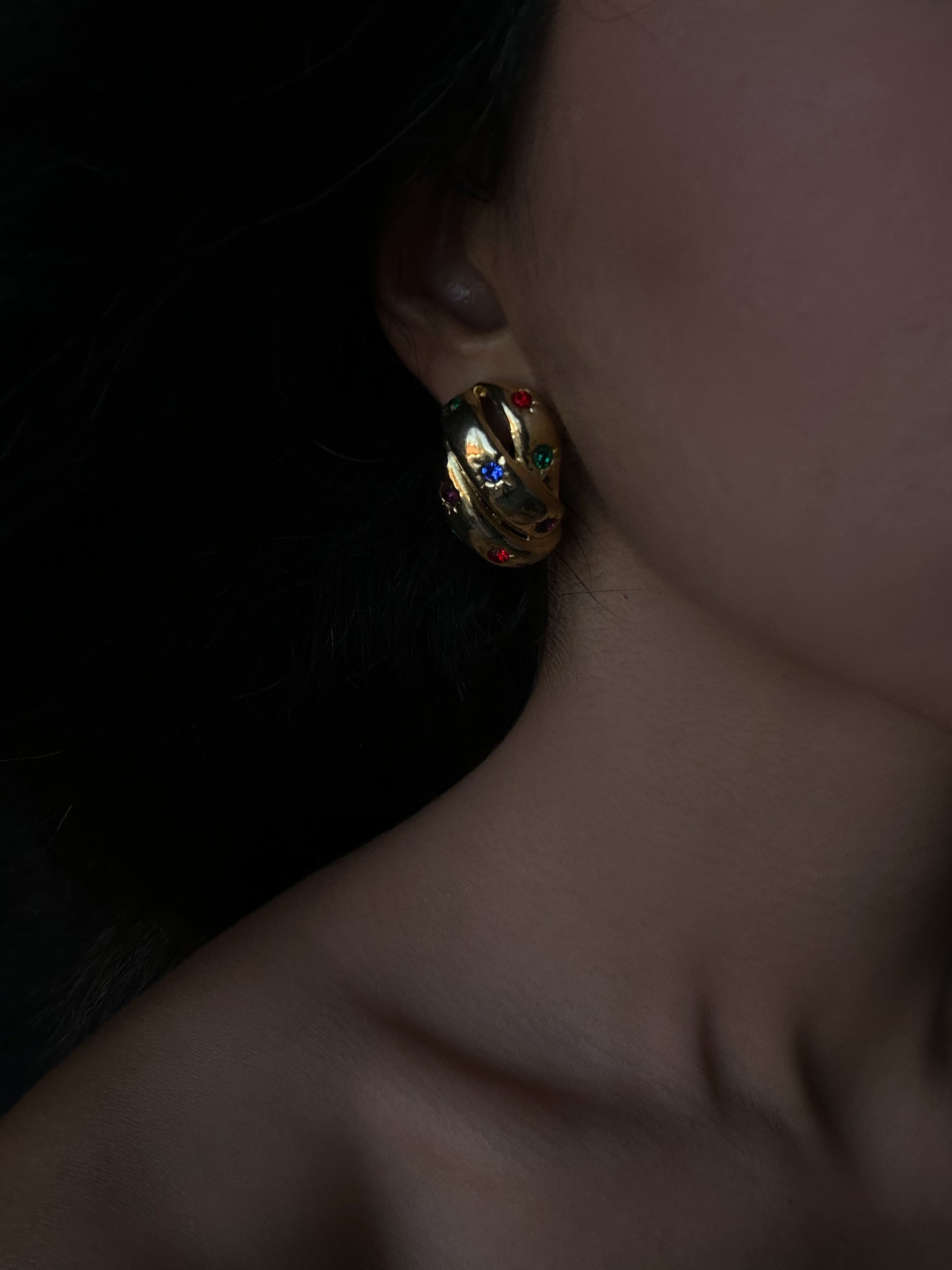 Multi color Jewel Earrings|Vintage Baazaar 
