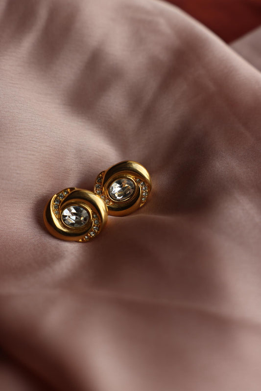 Napier Gold-Tone Rhinestone Stud Earrings