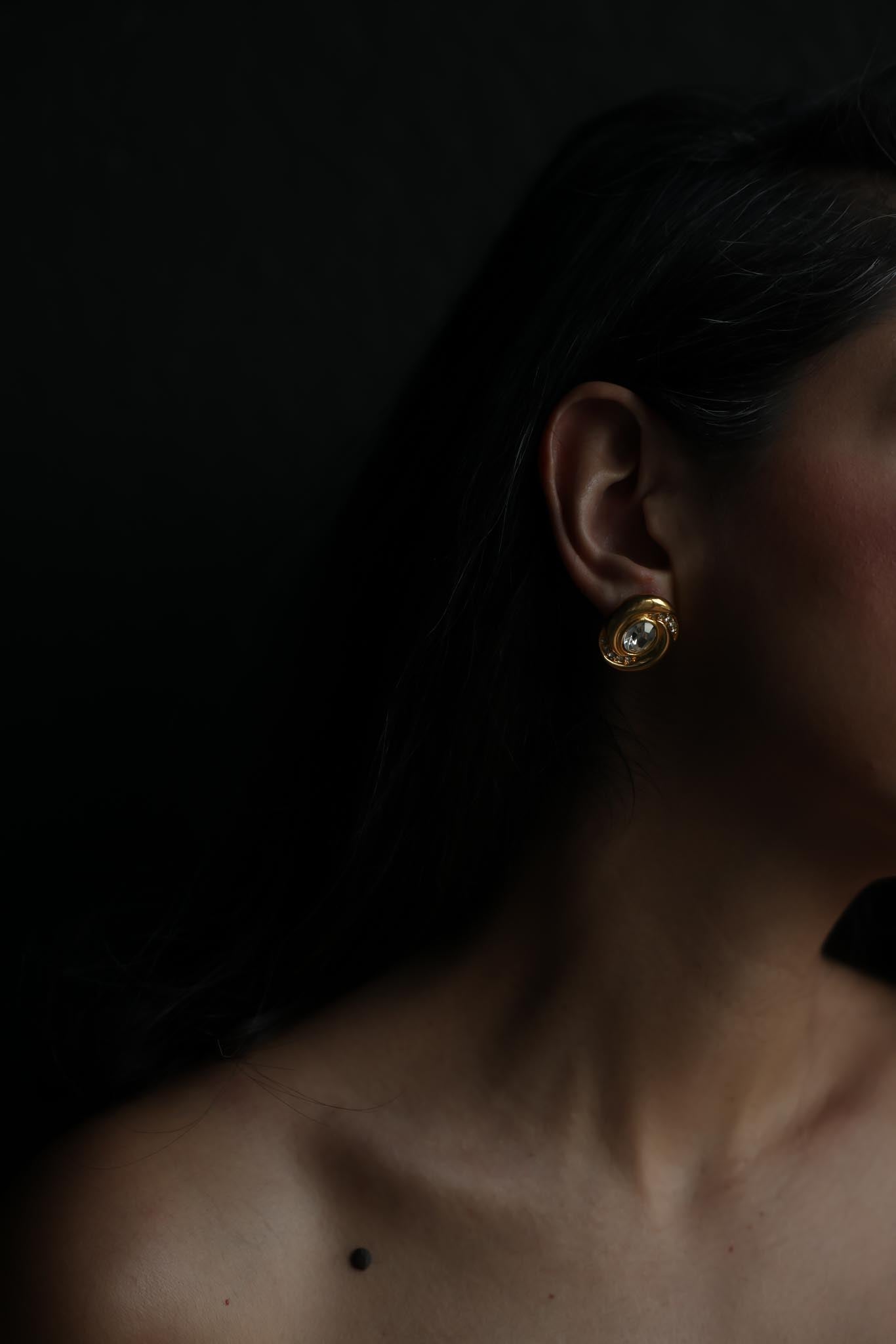 Napier Gold-Tone Rhinestone Stud Earrings