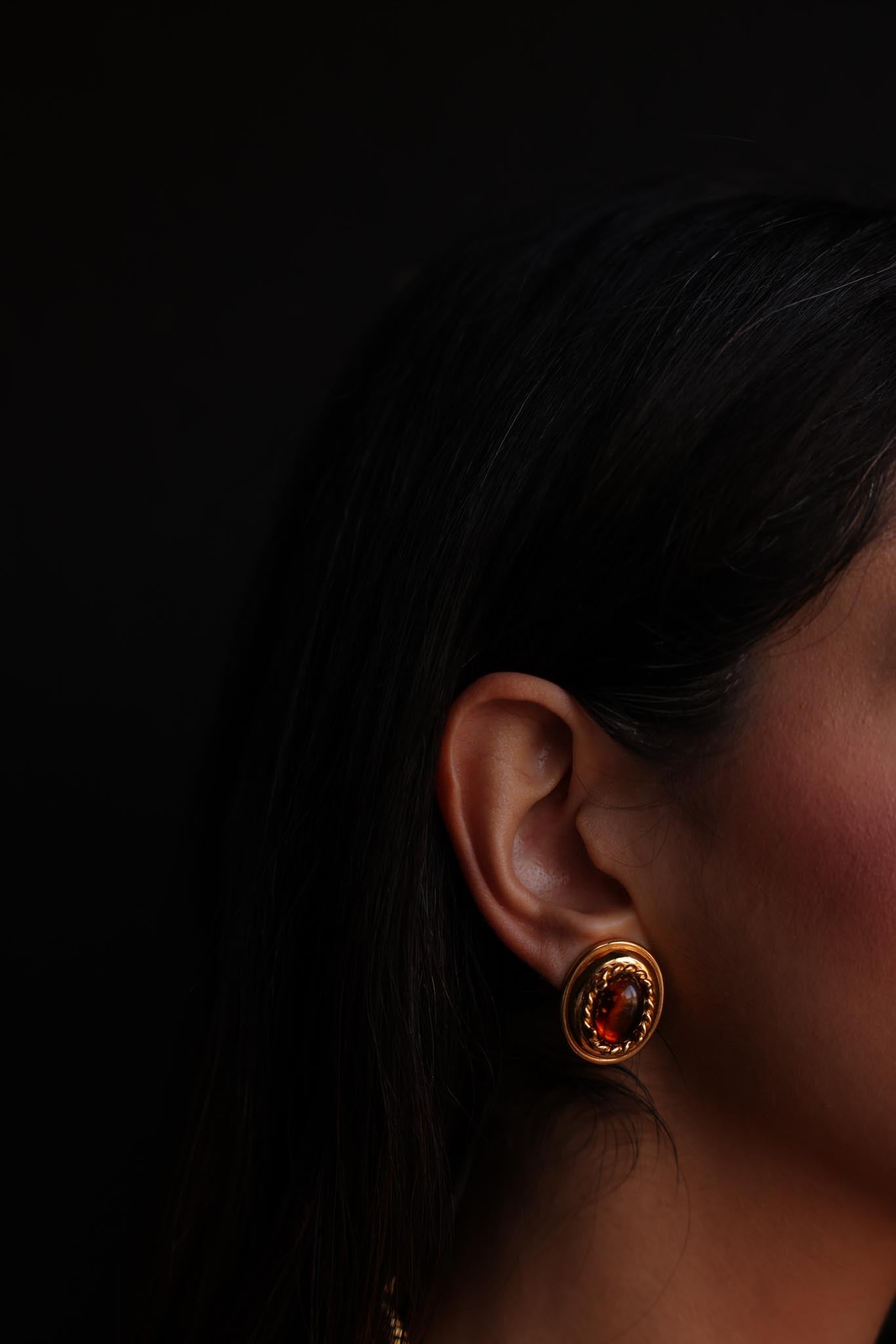 Earrings Amber Glow|Vintage Baazaar 