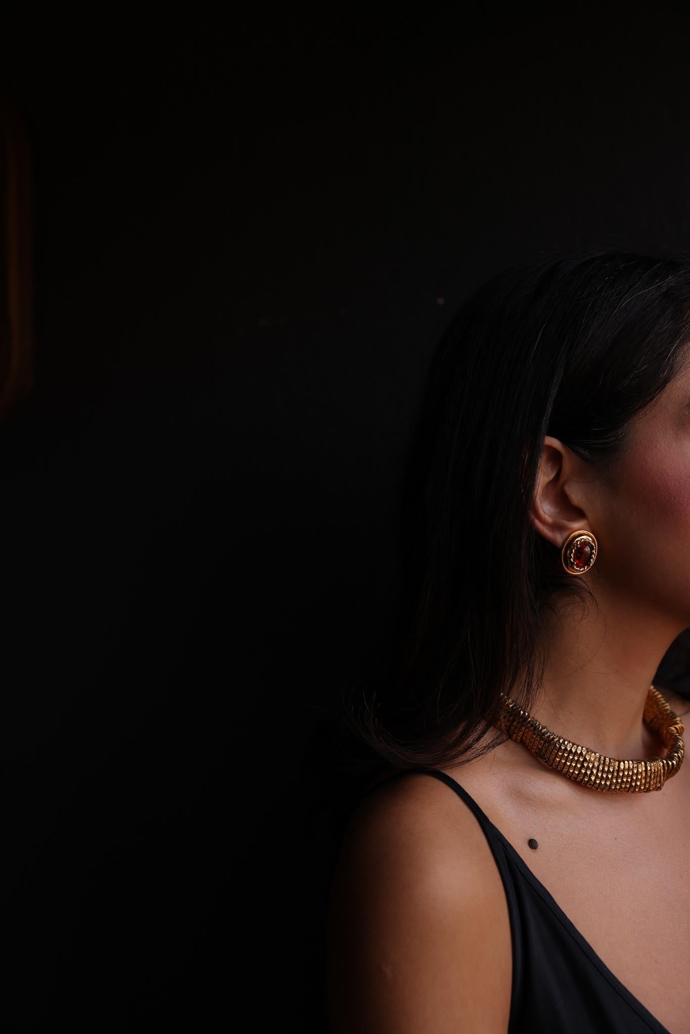 Earrings Amber Glow|Vintage Baazaar 
