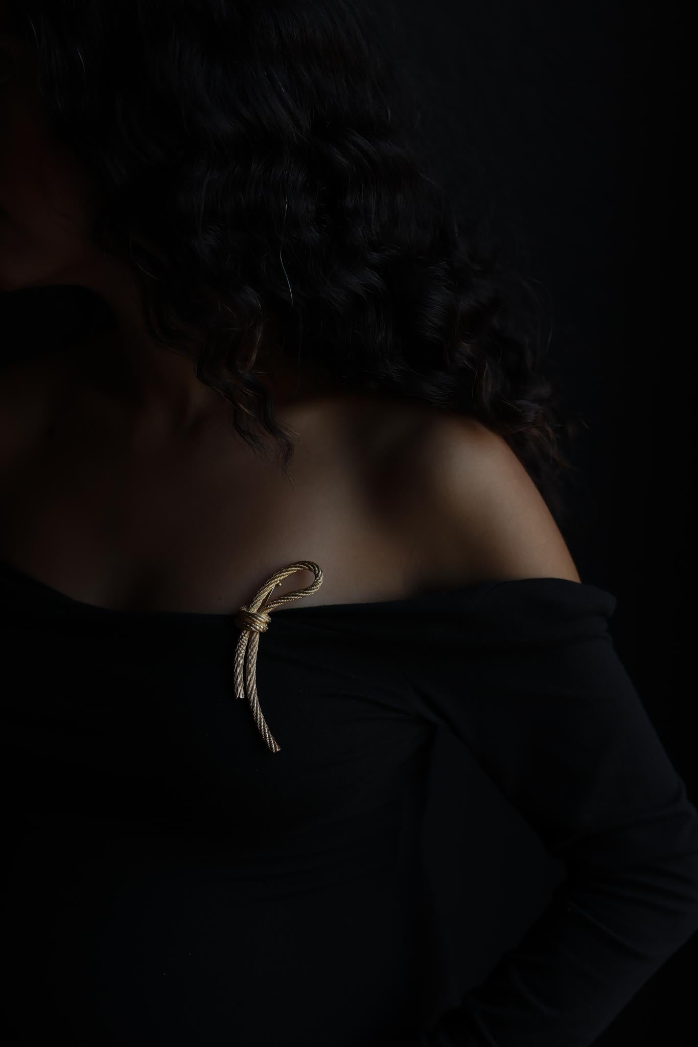 1980s Christian Dior Gold Rope Brooch