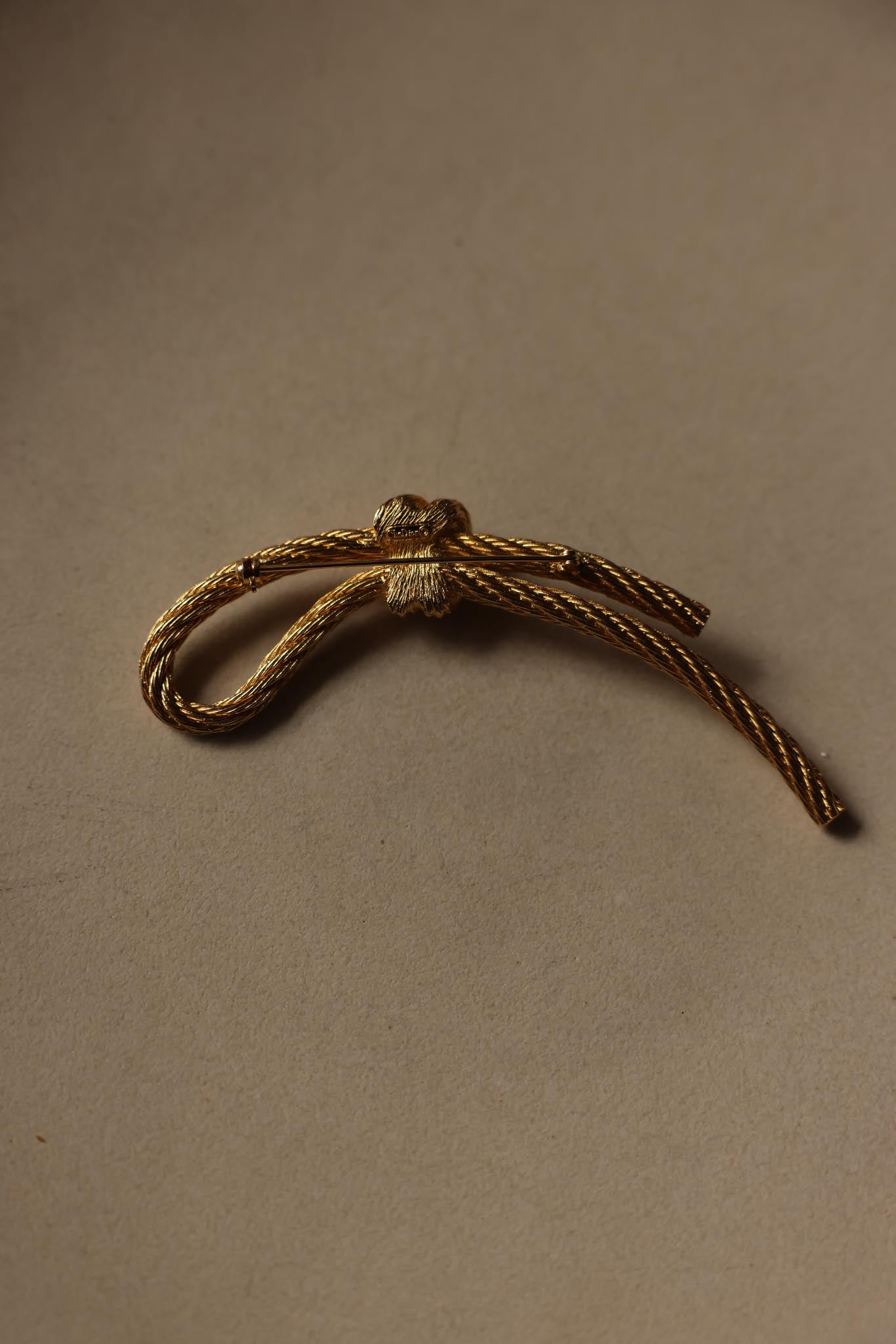 1980s Christian Dior Gold Rope Brooch