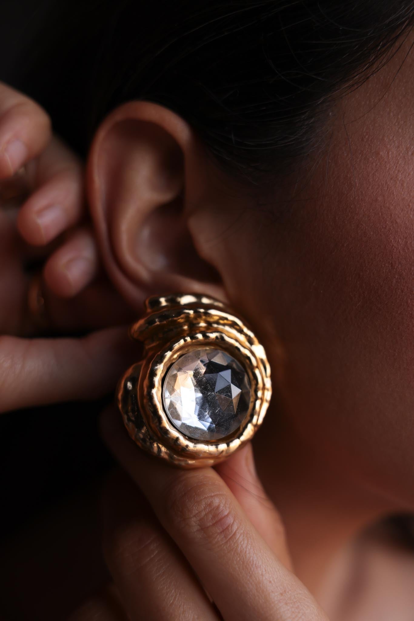 Crystal Swirl  Earrings|Vintage Baazaar 
