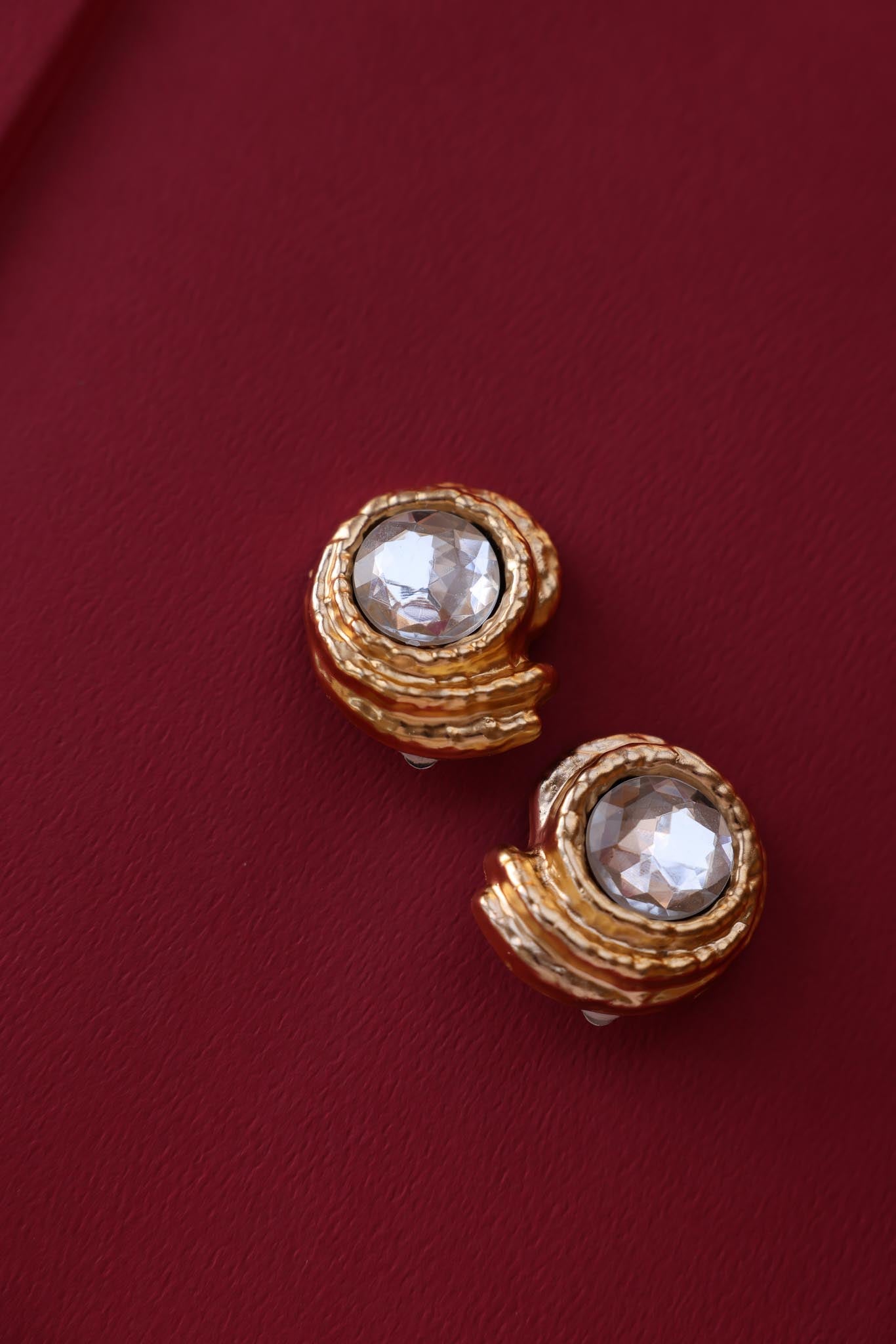 Crystal Swirl  Earrings|Vintage Baazaar 
