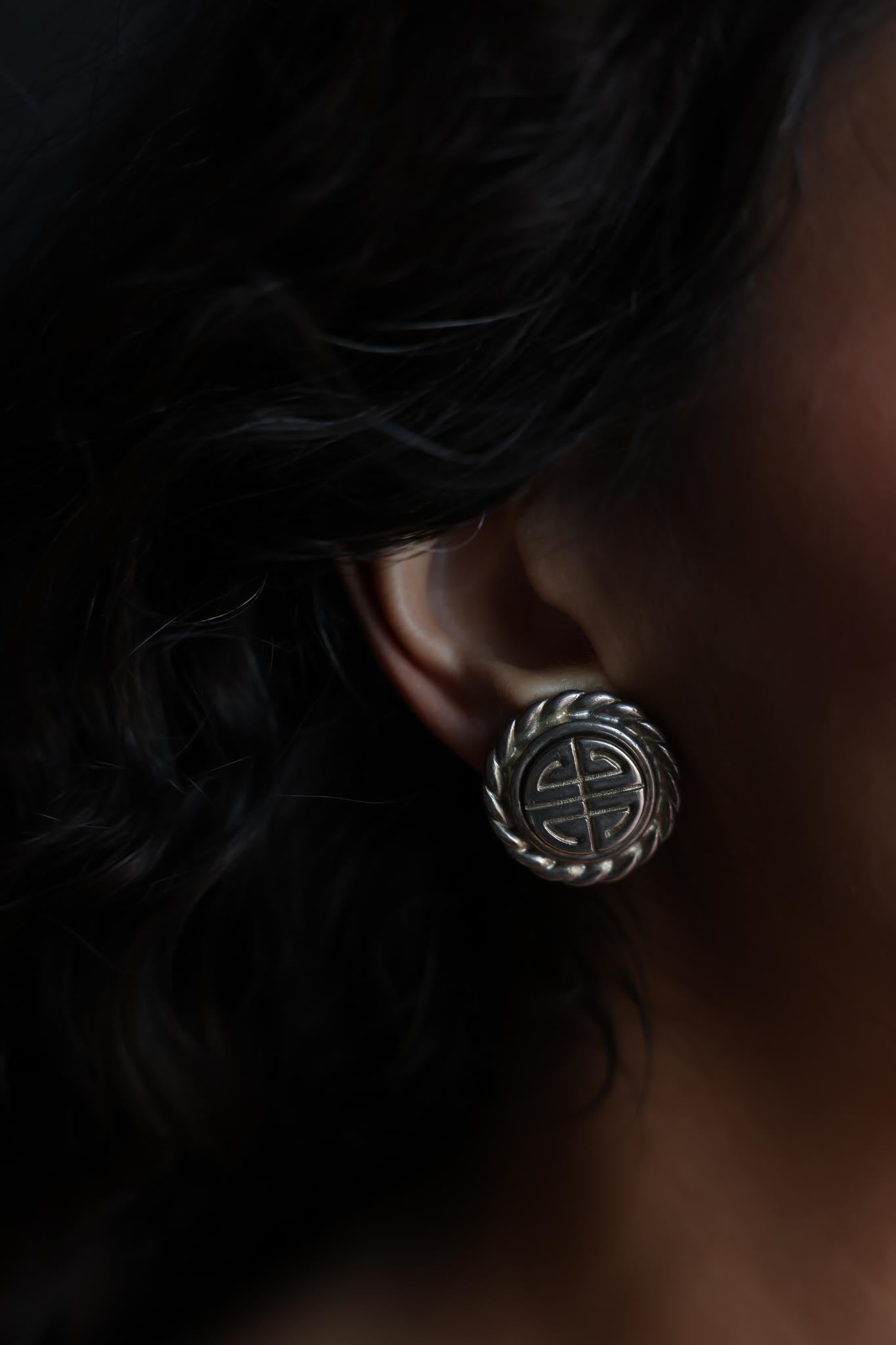 Givenchy Silver Logo Clip-On Earrings