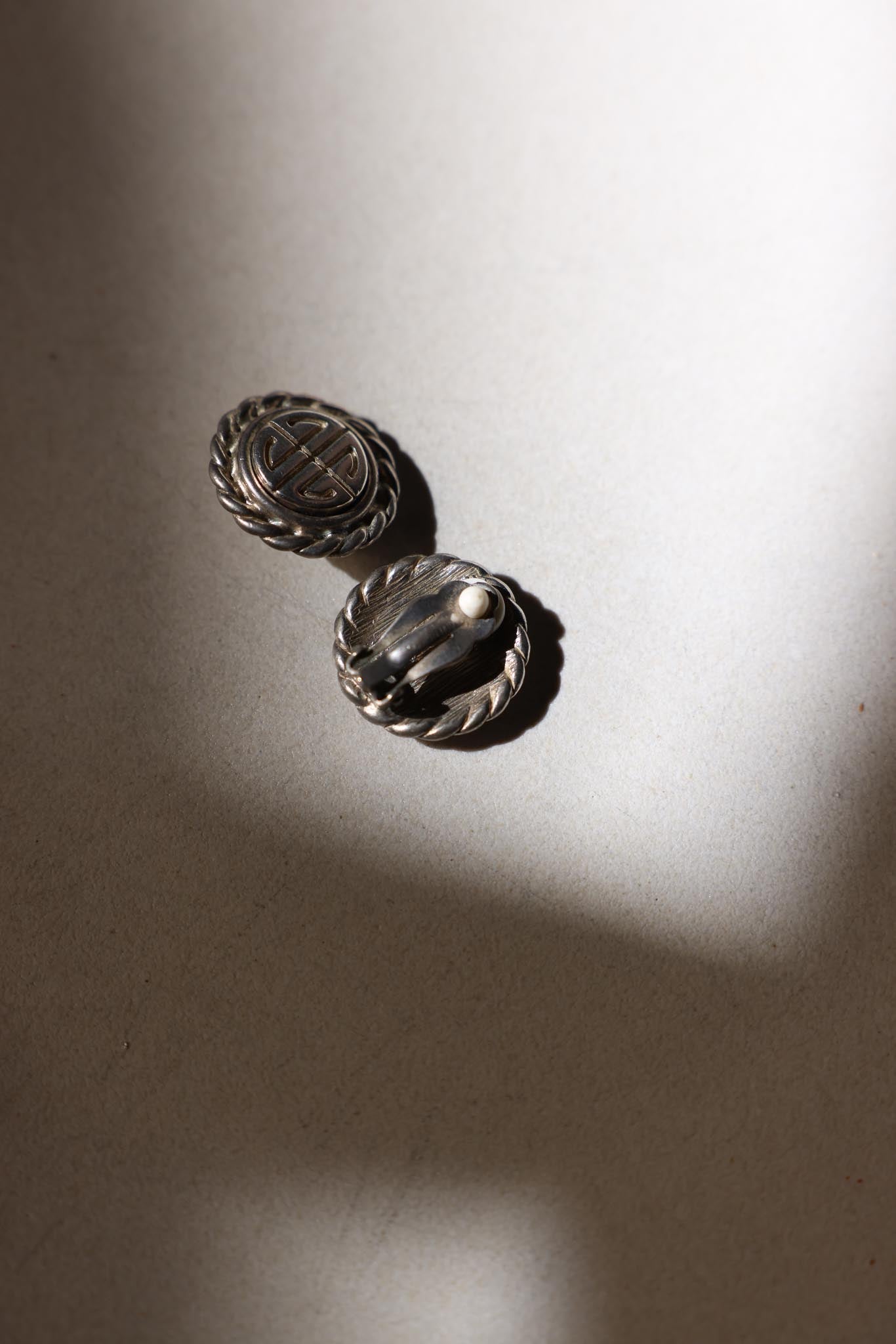 Givenchy Silver Logo Clip-On Earrings