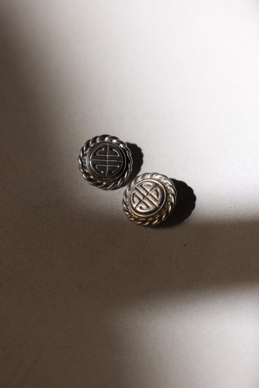 Givenchy Silver Logo Clip-On Earrings