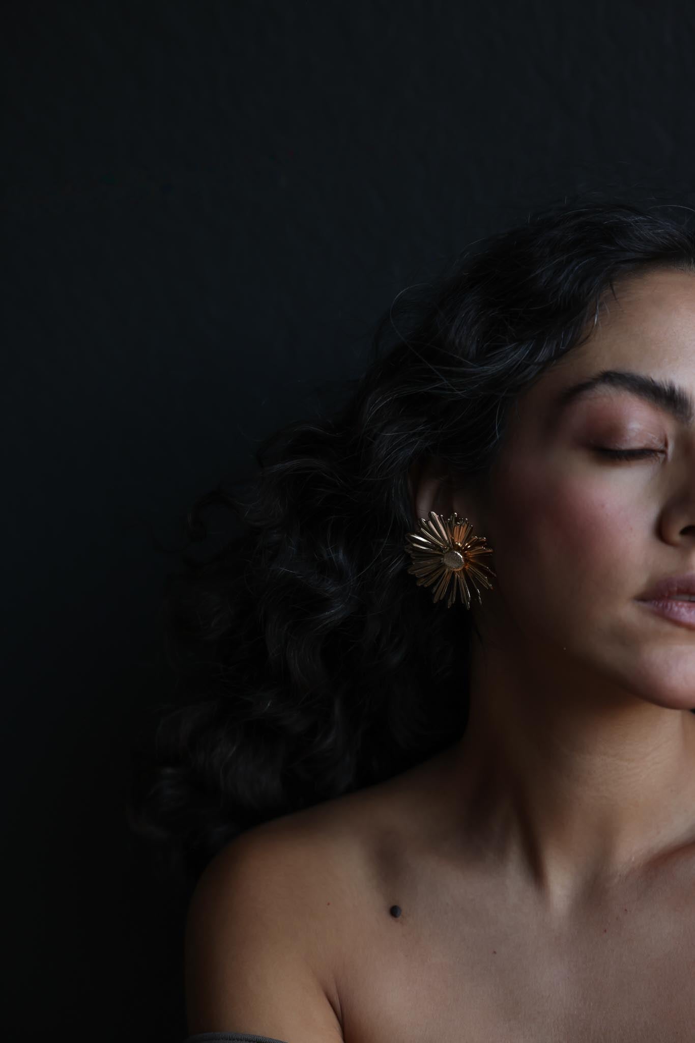 Gold Bloom Clip-On Earrings by Sarah Coventry