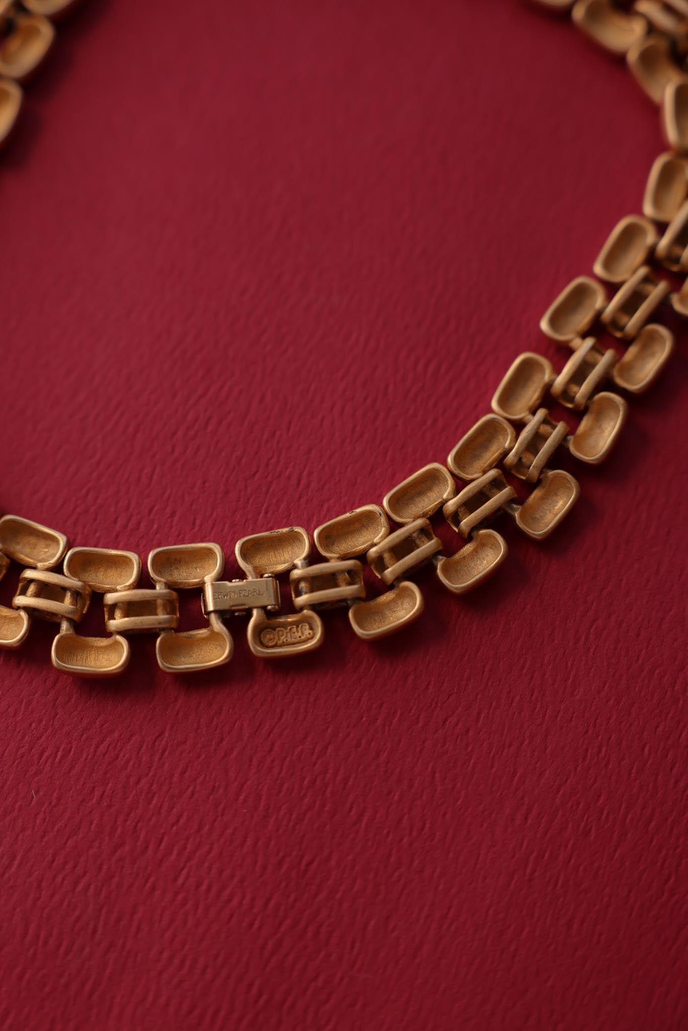 Erwin Pearl Brushed Gold Necklace|Vintage Baazaar 