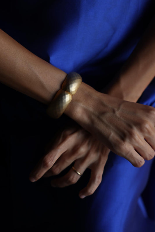 Matte Gold Hinged Bracelet