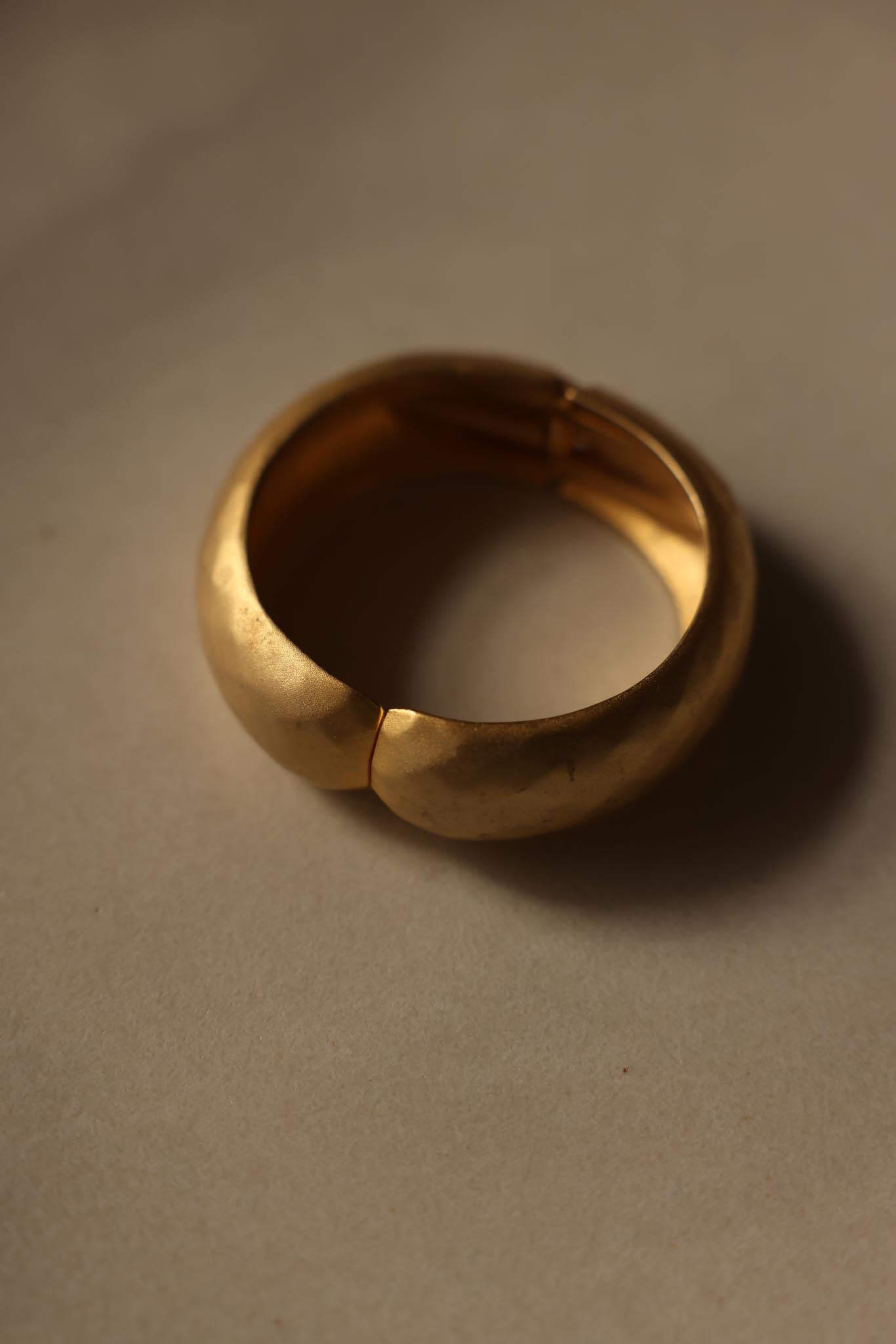 Matte Gold Hinged Bracelet