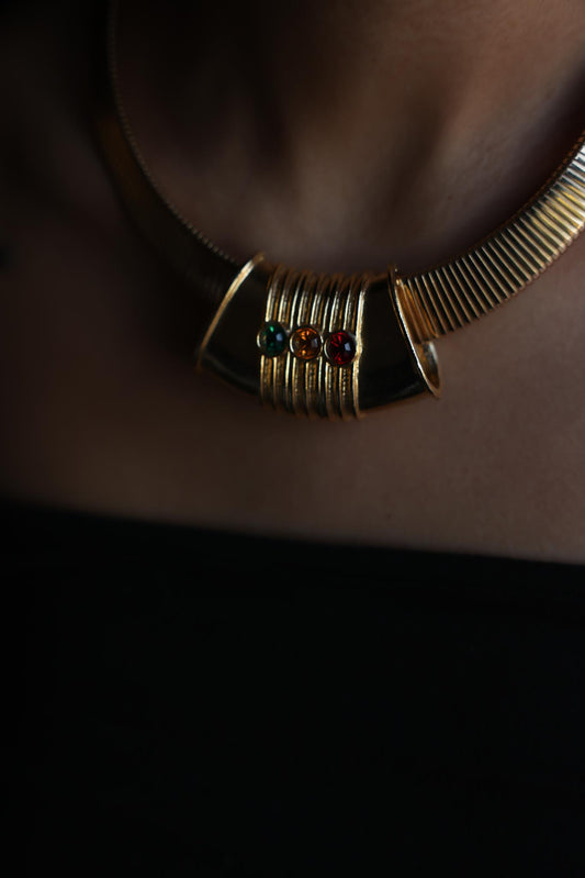 Park Lane Omega Chain Necklace with Colorful Centerpiece