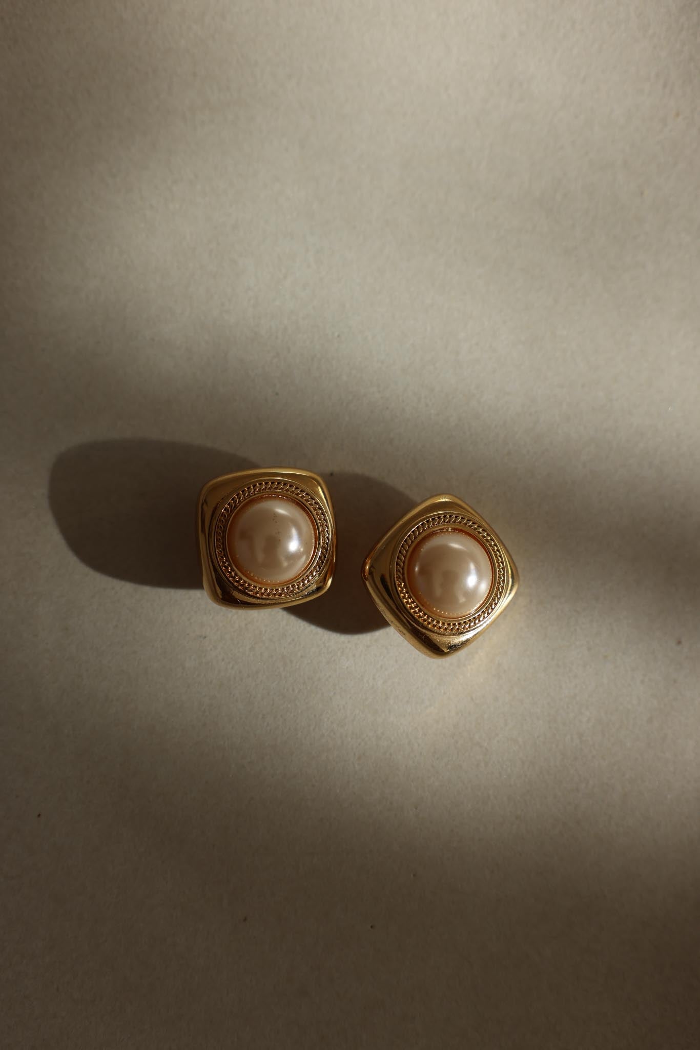 Gold-Tone Faux Pearl Clip-On Earrings