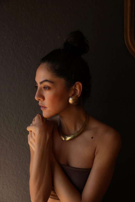 Gilded Globe Vintage Clip-On Earrings|Vintage Baazaar 