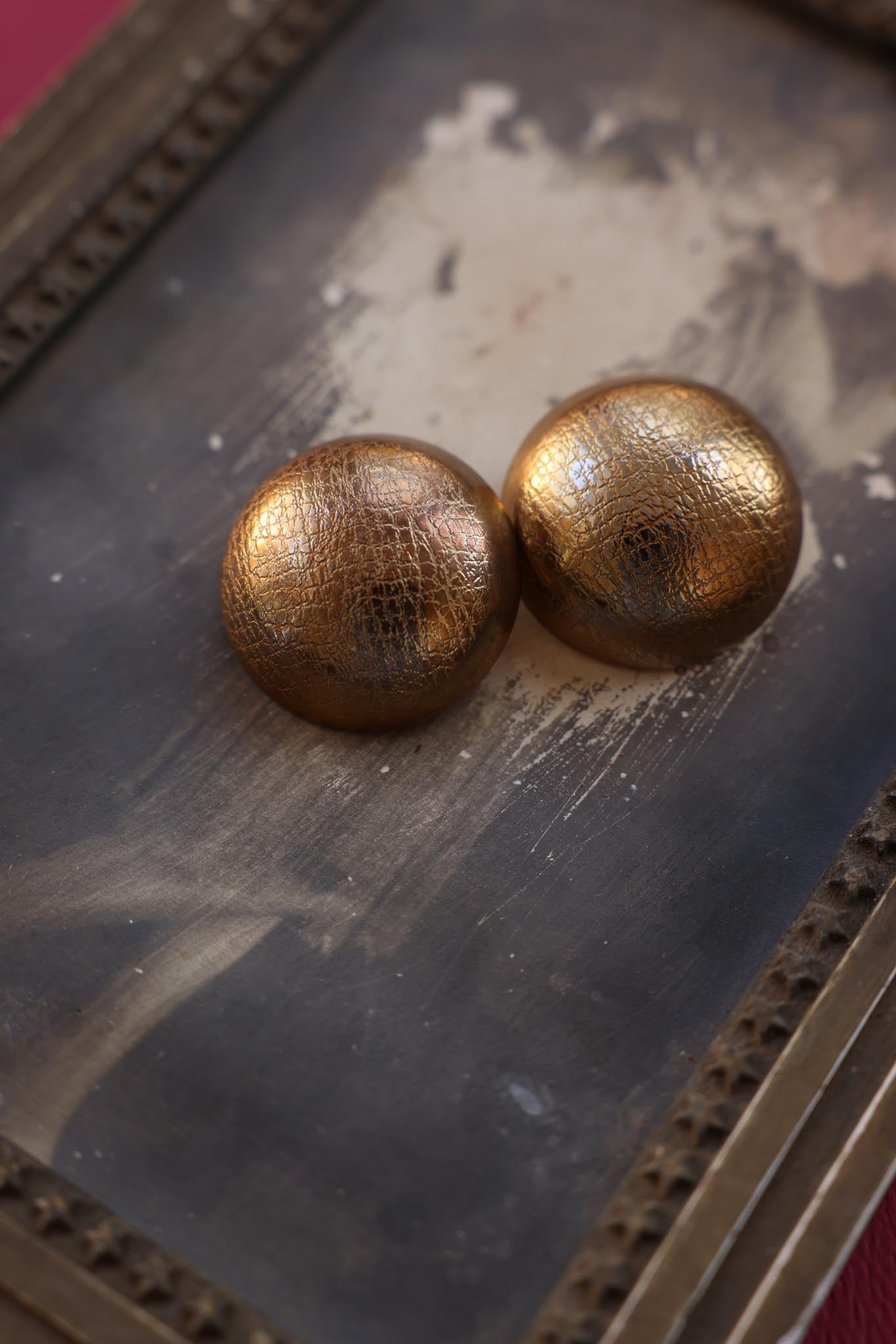 Gilded Globe Vintage Clip-On Earrings|Vintage Baazaar 