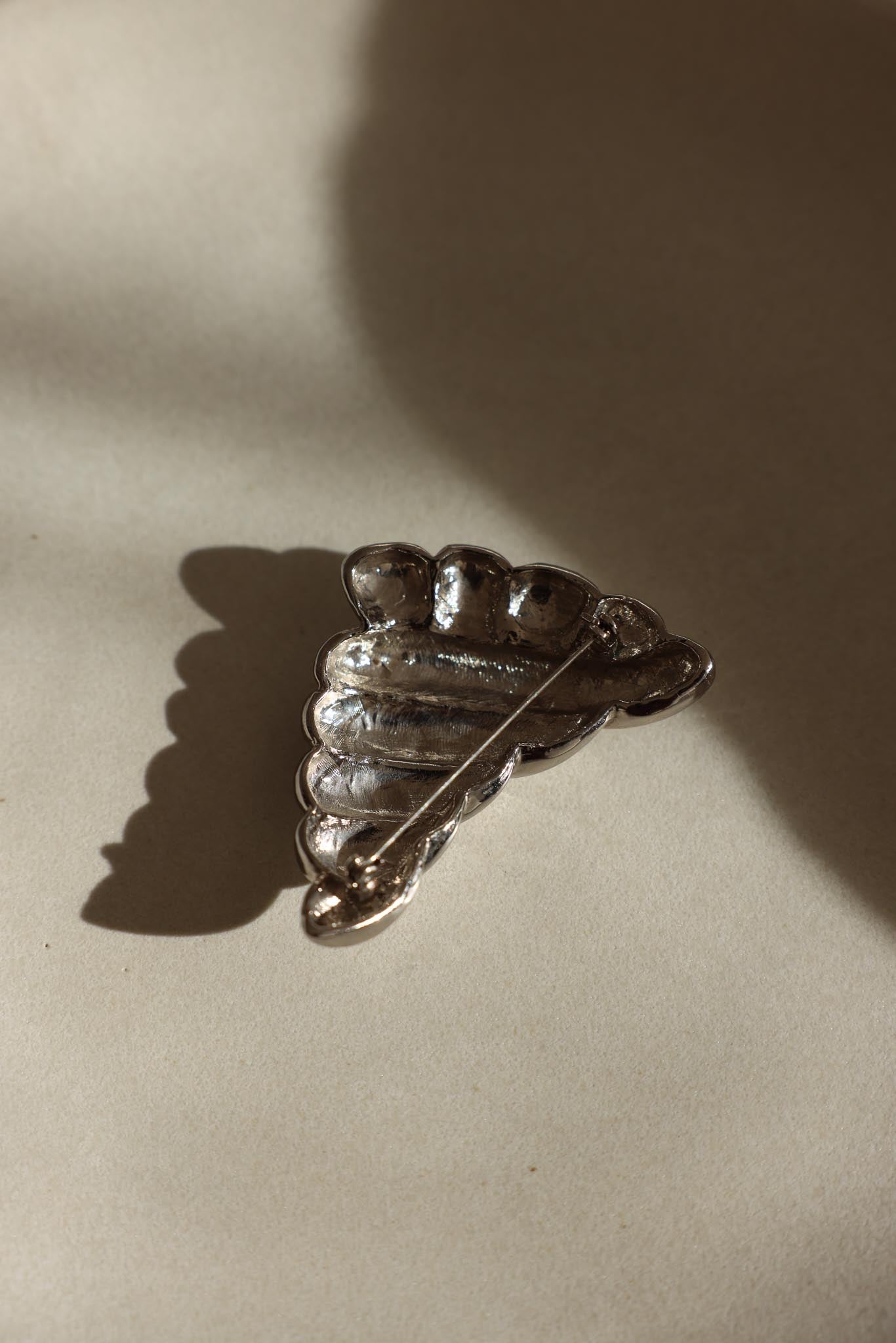 Silver-Tone Sculptural Brooch