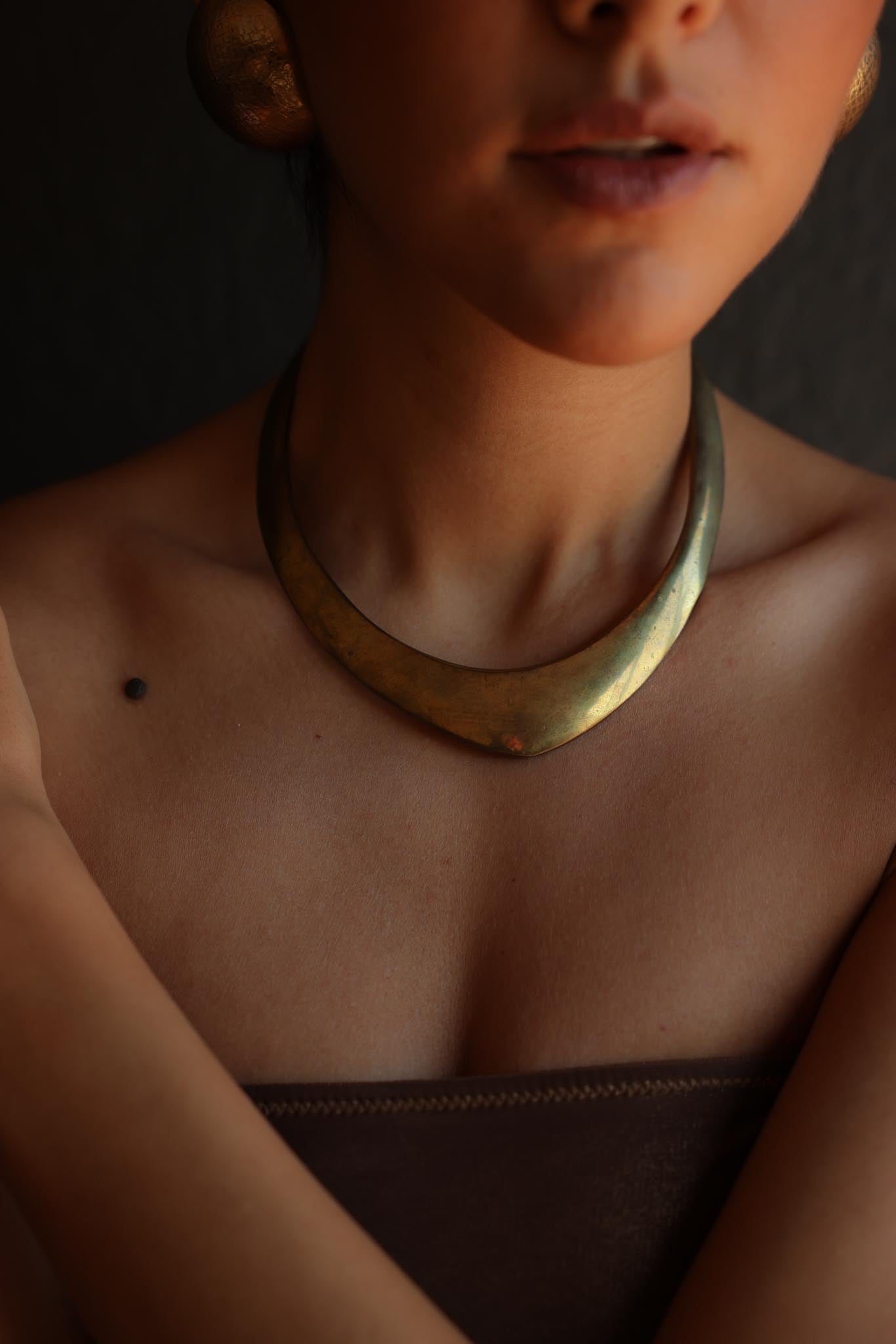 Brass Collar Necklace|Vintage Baazaar 