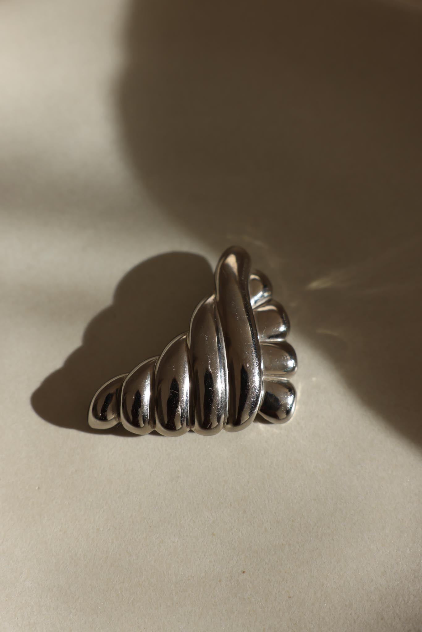 Silver-Tone Sculptural Brooch