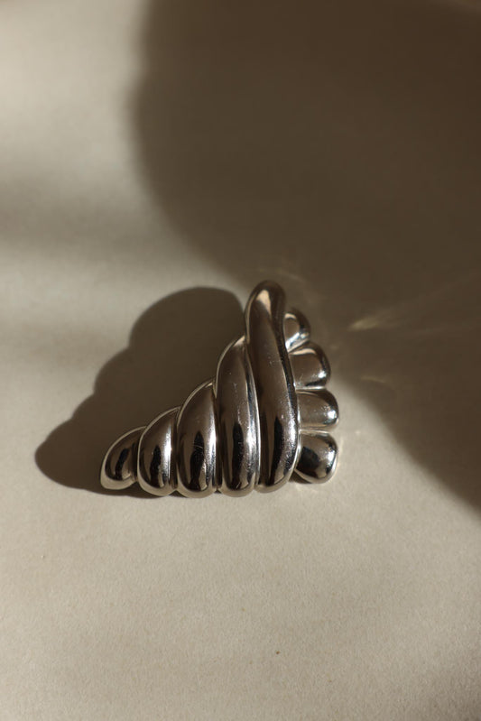 Silver-Tone Sculptural Brooch