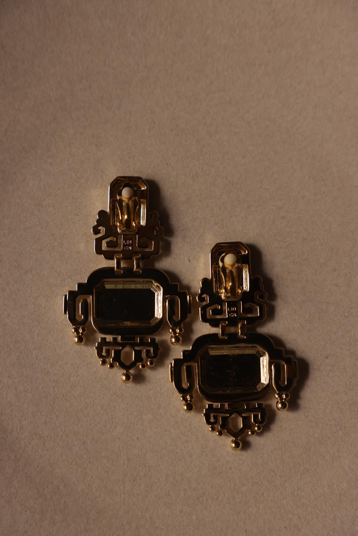 LIU Ornate Drop Clip-On Earrings