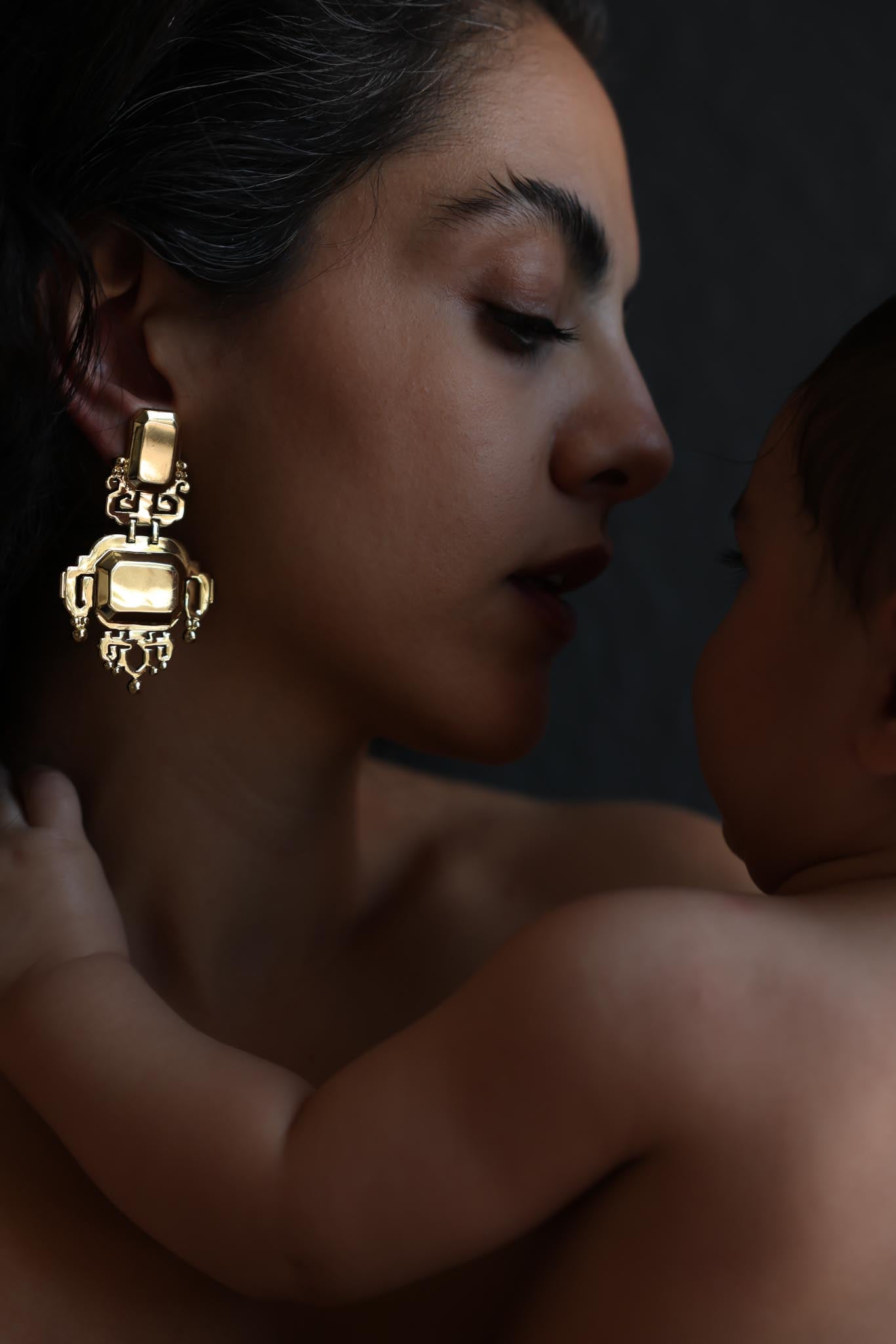 LIU Ornate Drop Clip-On Earrings