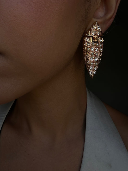 Imperial Shield Earrings|Vintage Baazaar 