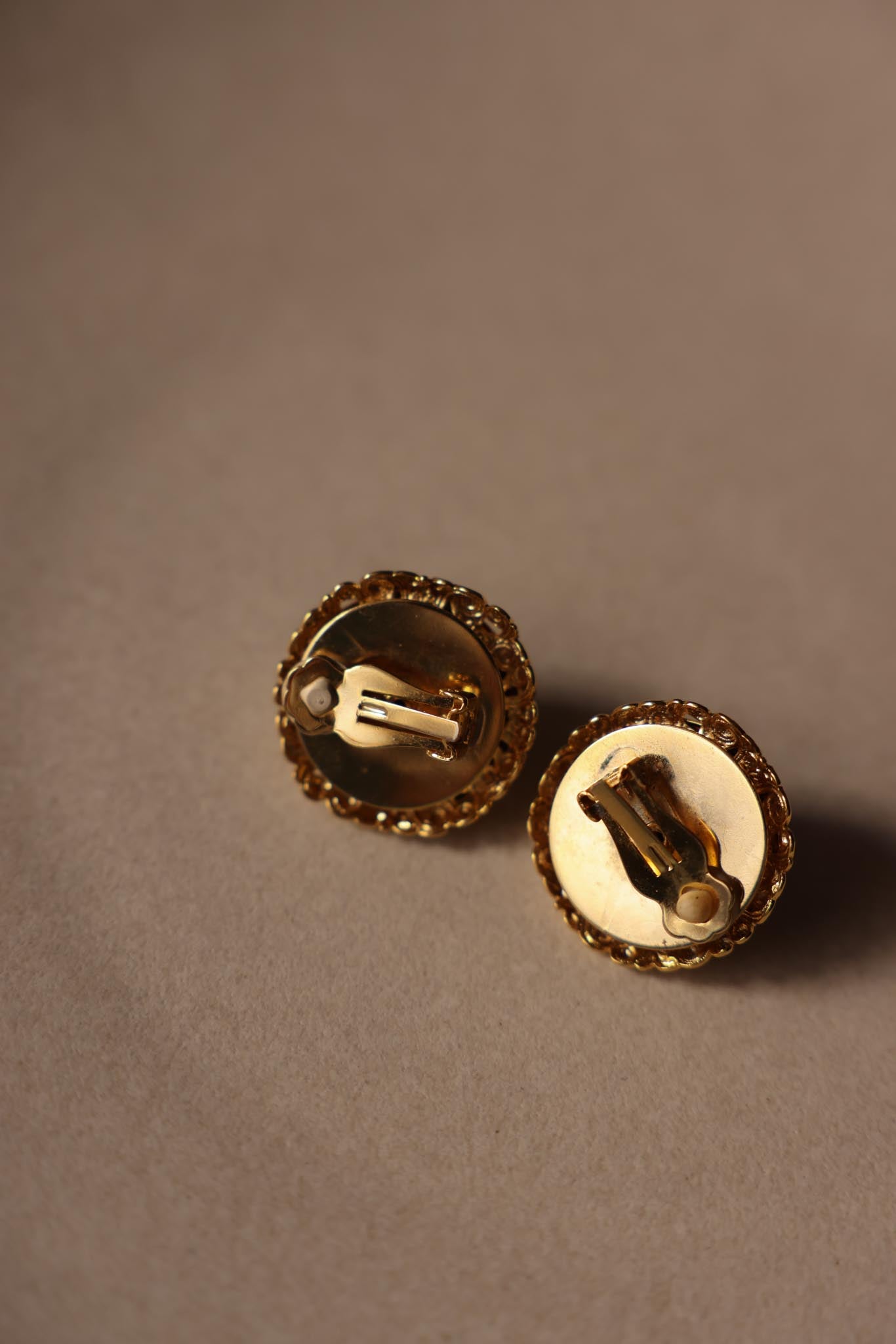 Two-Tone Lion Head Clip-On Earrings