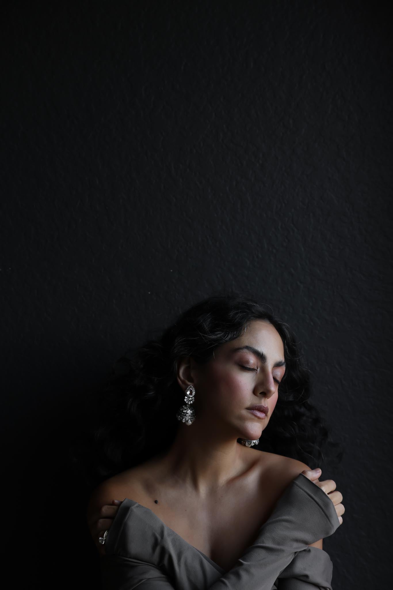Indian Jhumka-Style Crystal Drop Earrings