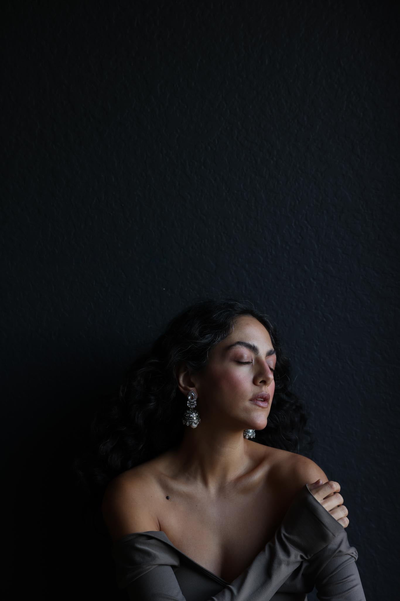 Indian Jhumka-Style Crystal Drop Earrings