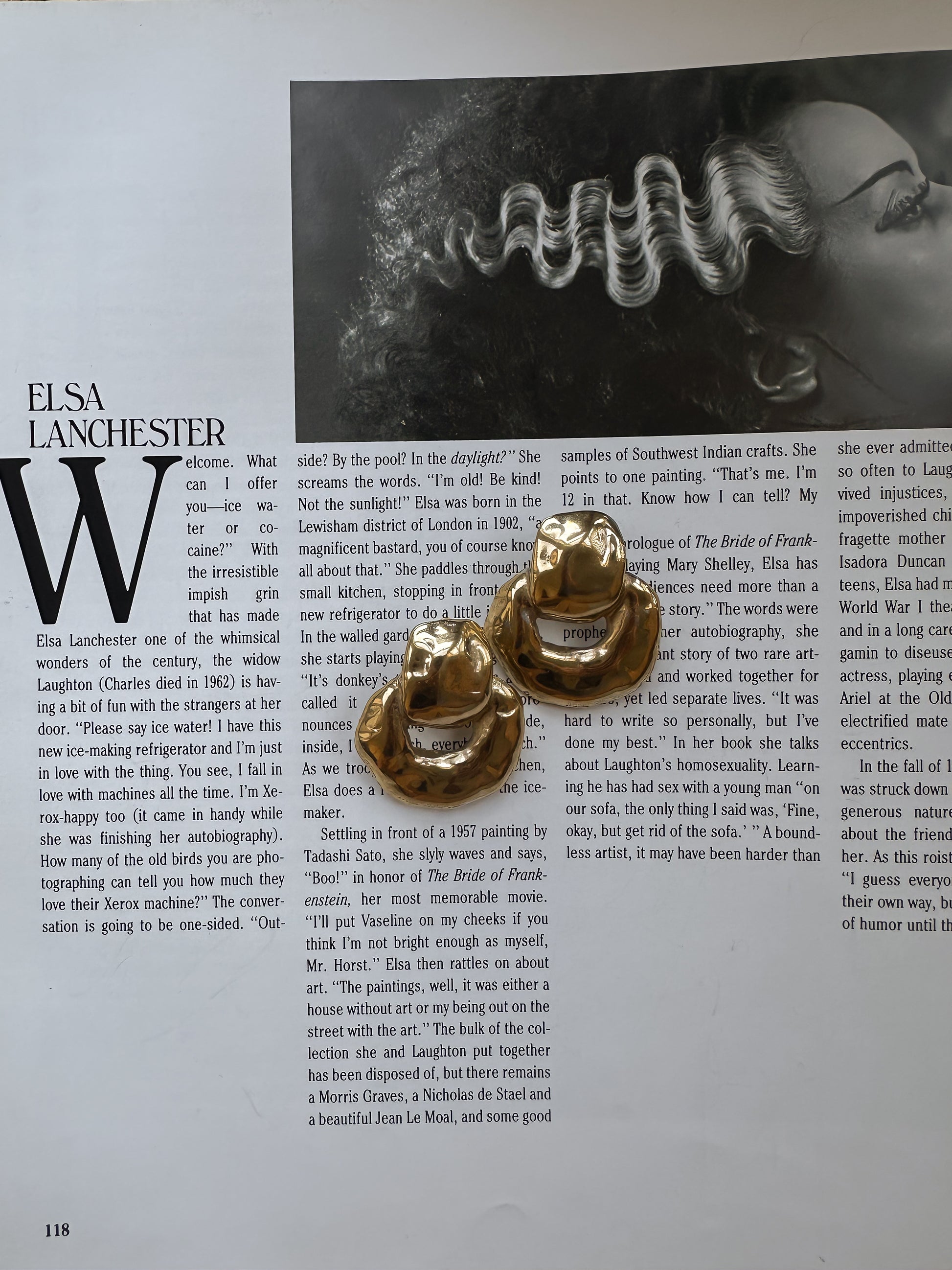 Bold Gold Tone Ciner Earrings|Vintage Baazaar 