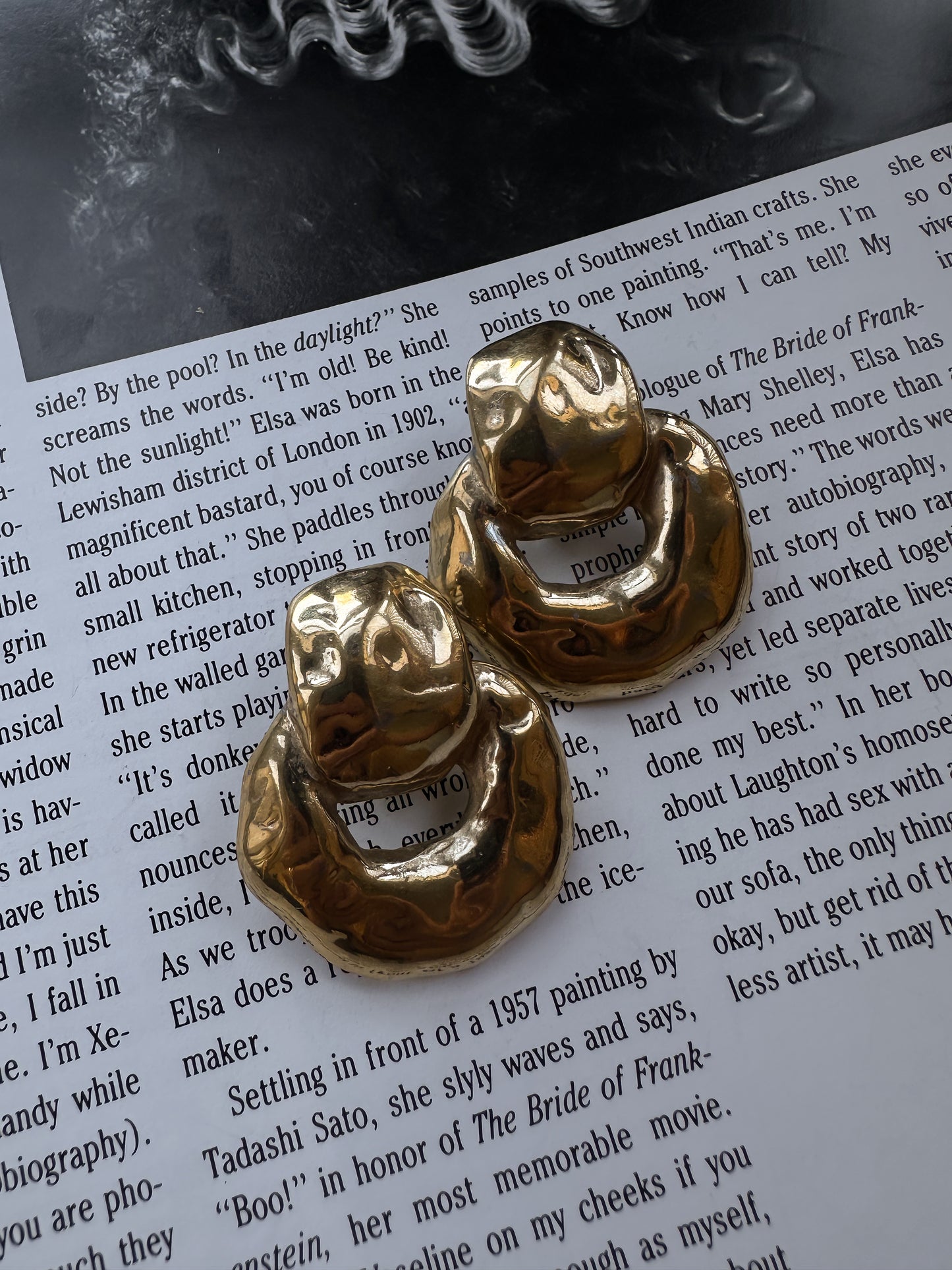 Bold Gold Tone Ciner Earrings|Vintage Baazaar 