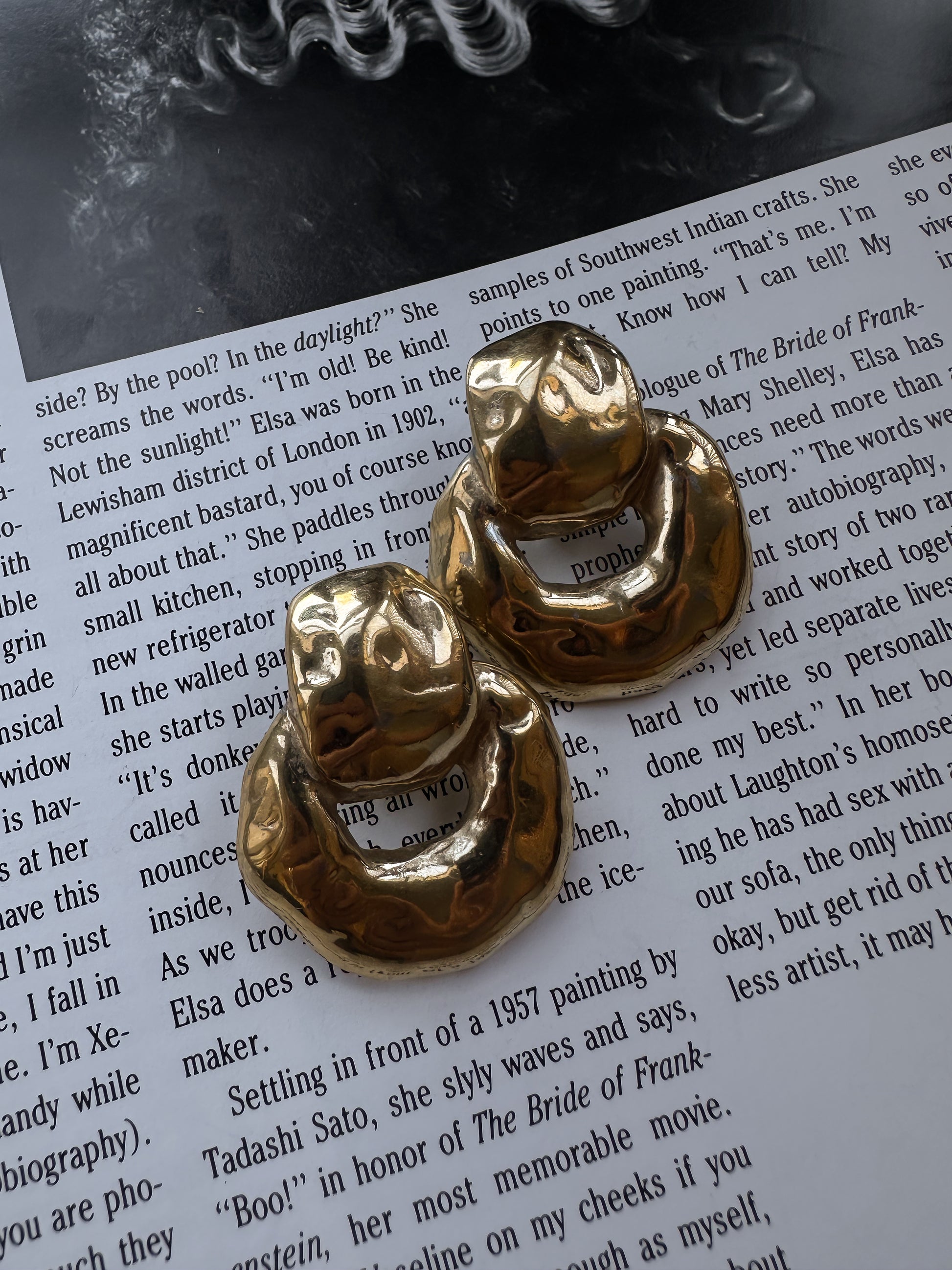 Bold Gold Tone Ciner Earrings|Vintage Baazaar 