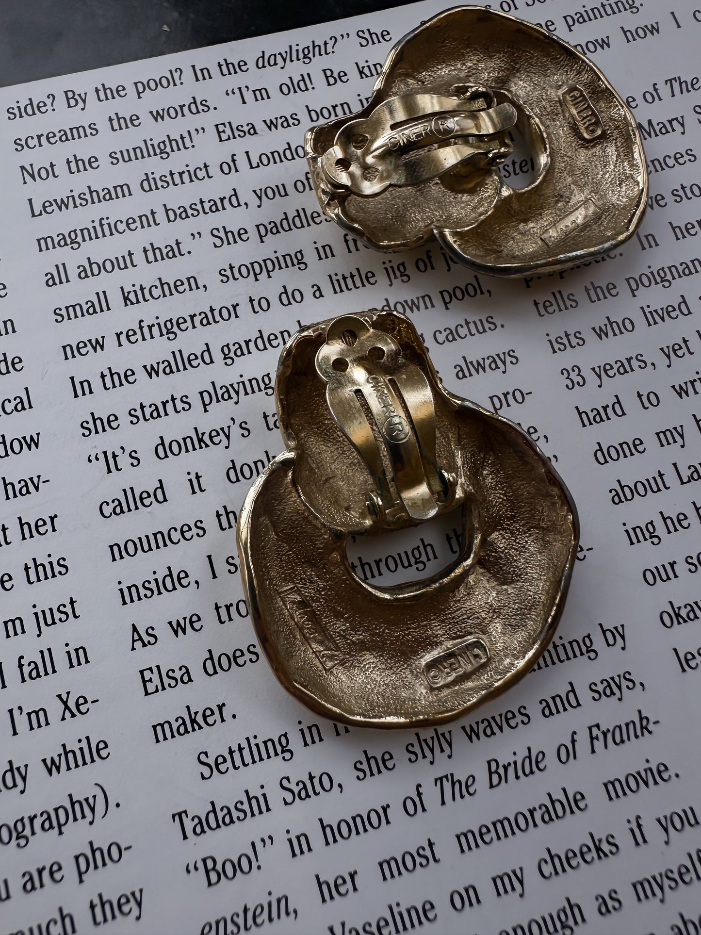 Bold Gold Tone Ciner Earrings|Vintage Baazaar 