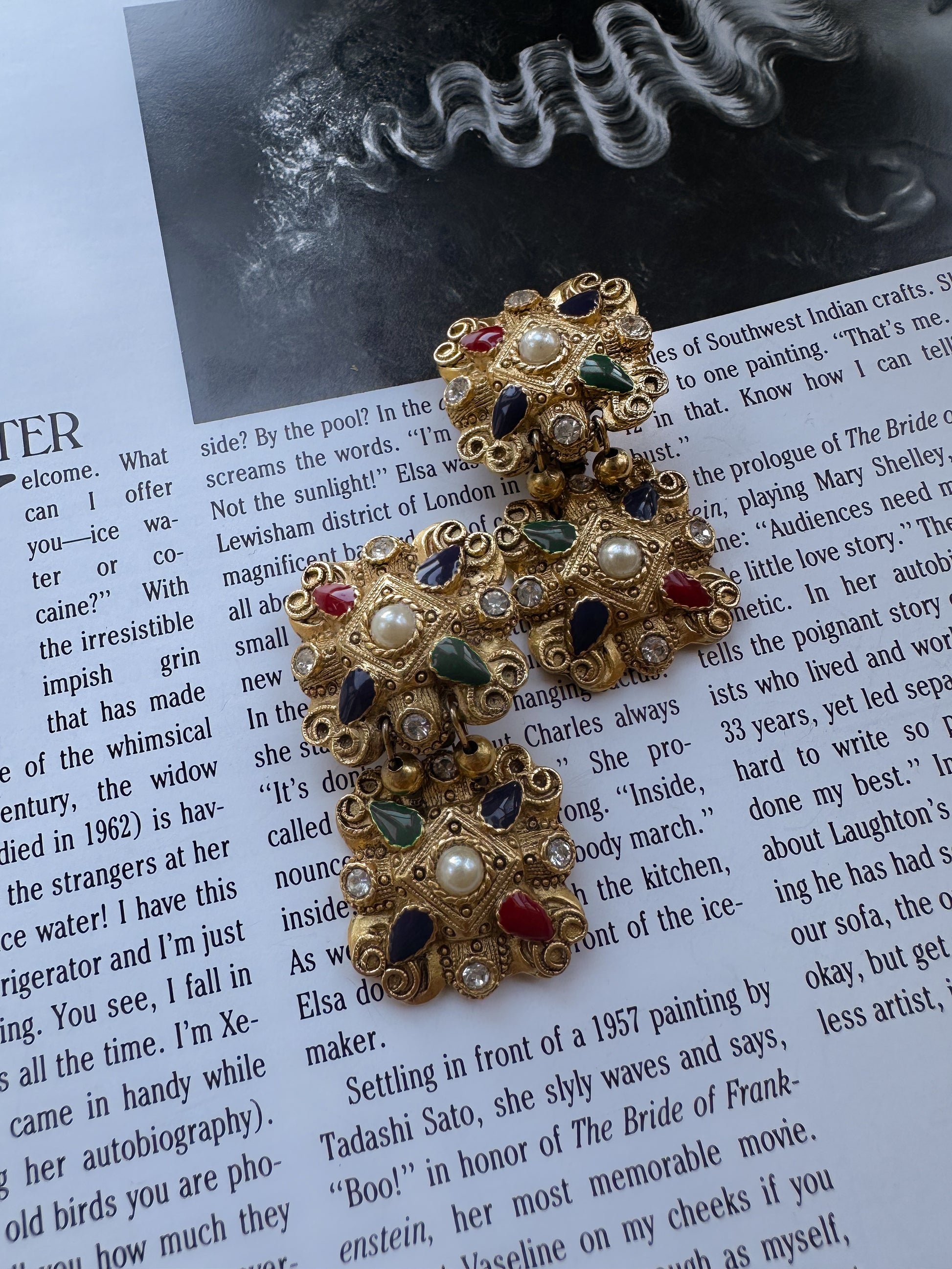Majestic Mosaic Earrings|Vintage Baazaar 