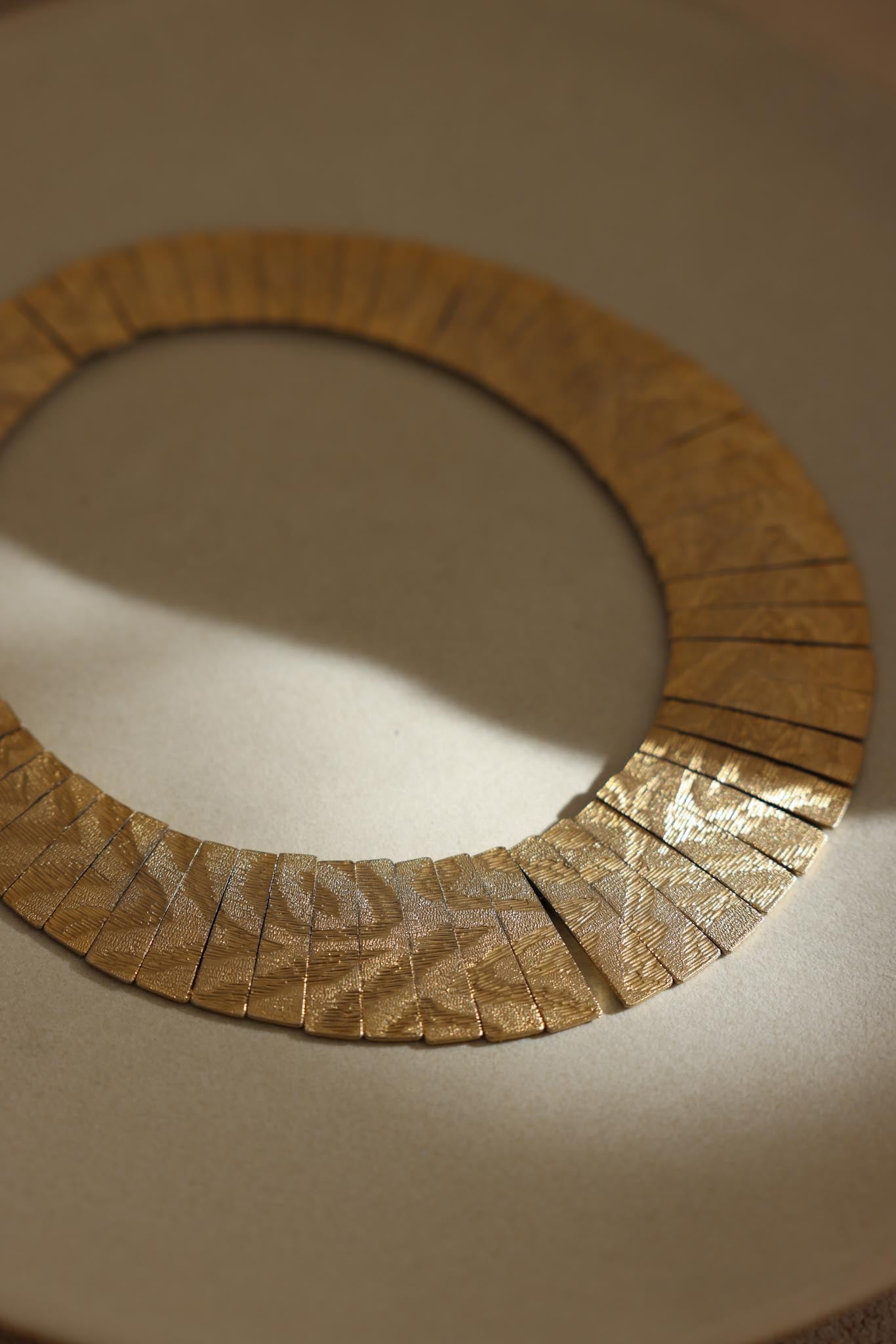 Unsigned Les Bernard Necklace with Textured Panels