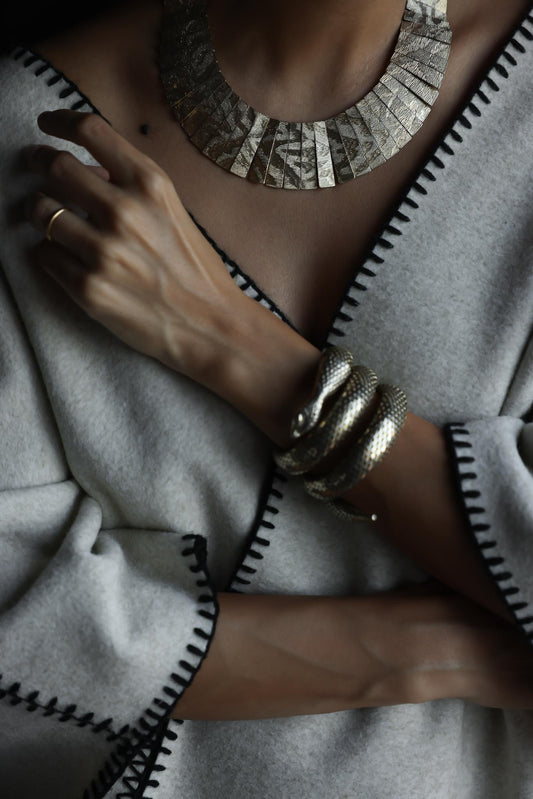 Unsigned Les Bernard Necklace with Textured Panels