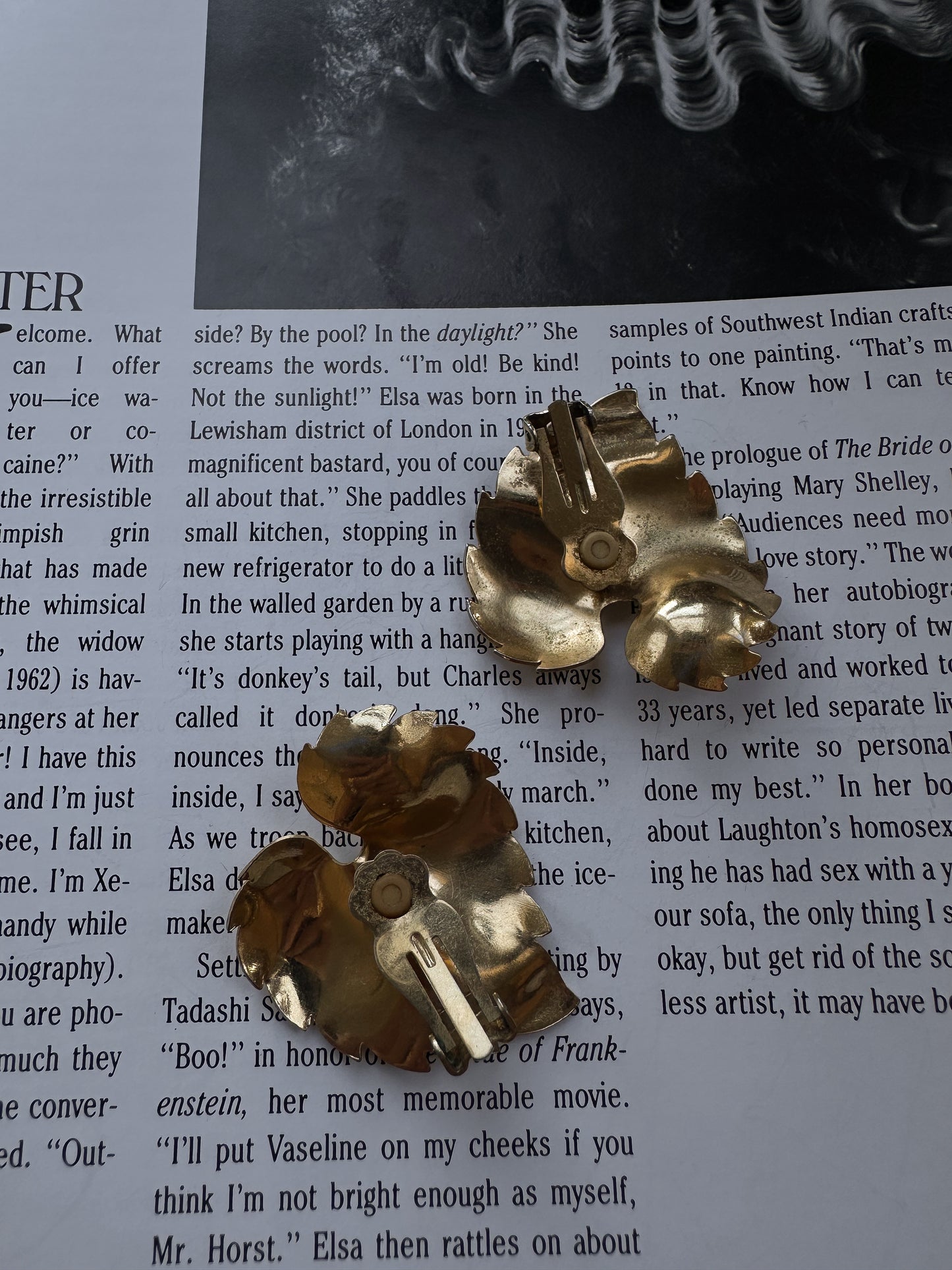 Gold Petal Blossom Earrings|Vintage Baazaar 