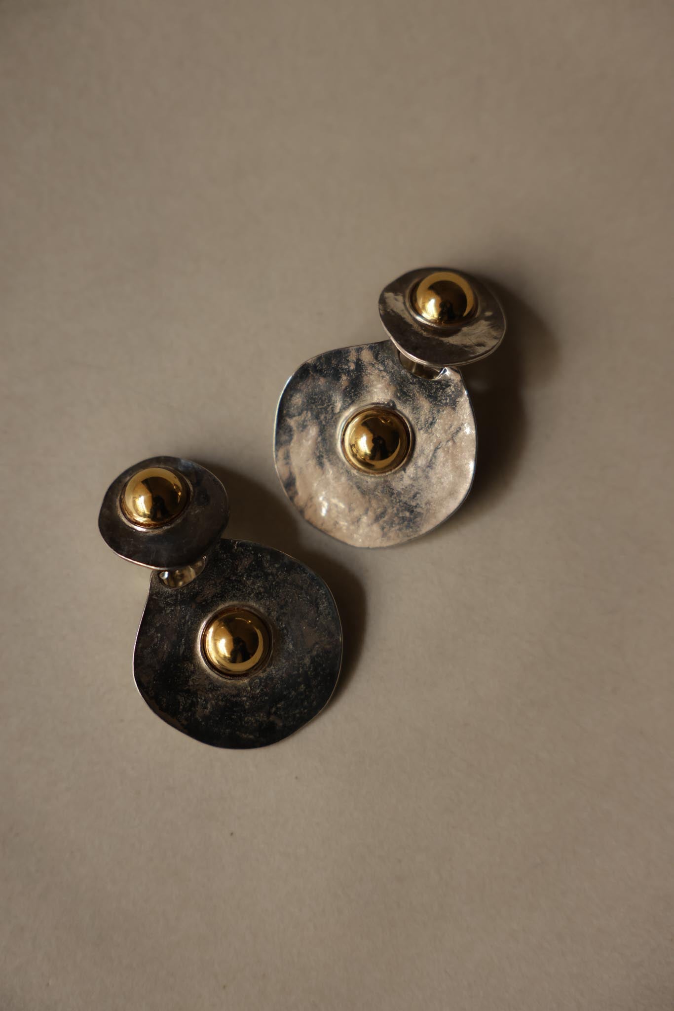 Two-Tone Orbit Earrings|Vintage Baazaar 