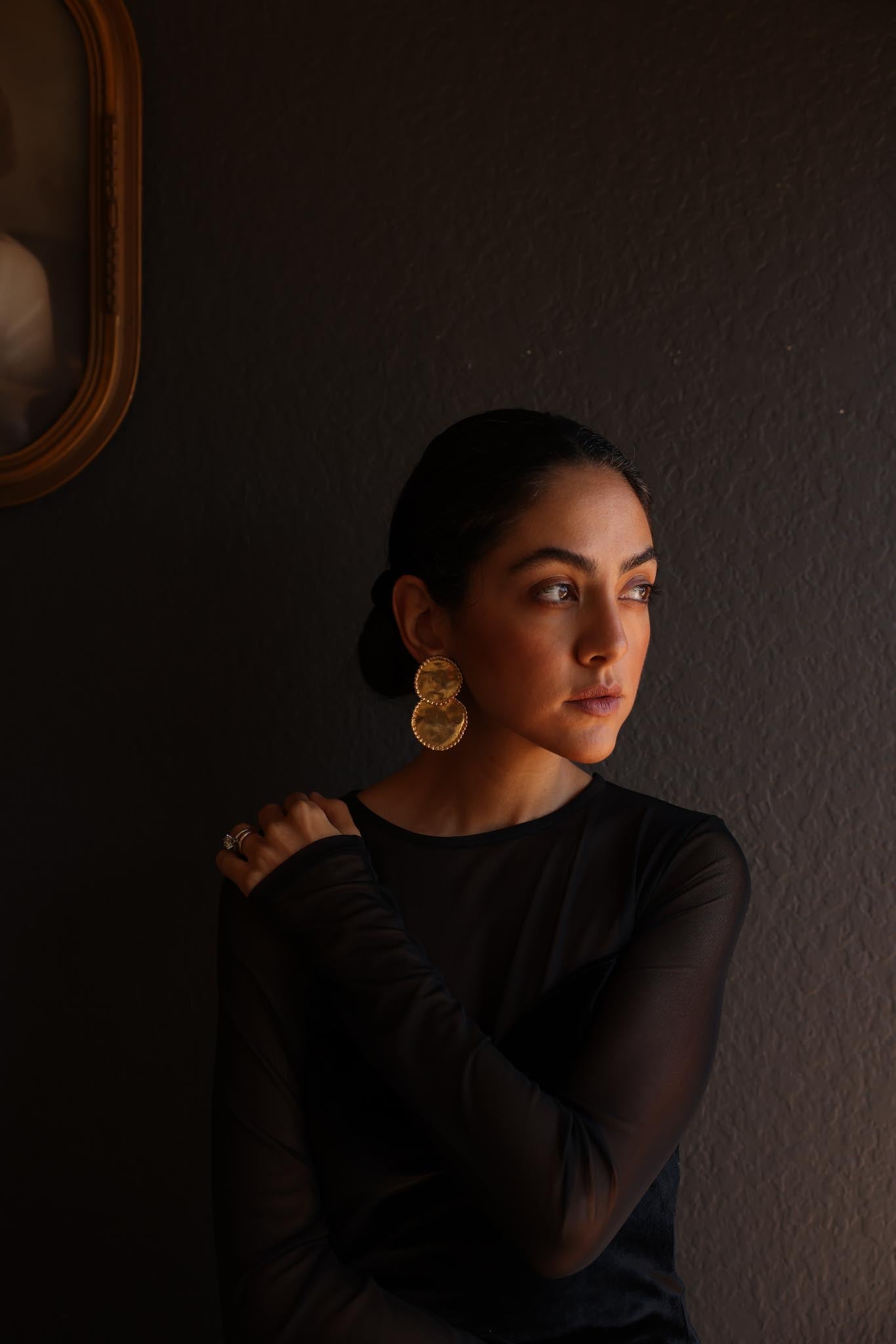 Radiant Double Disc Vintage Earrings|Vintage Baazaar 