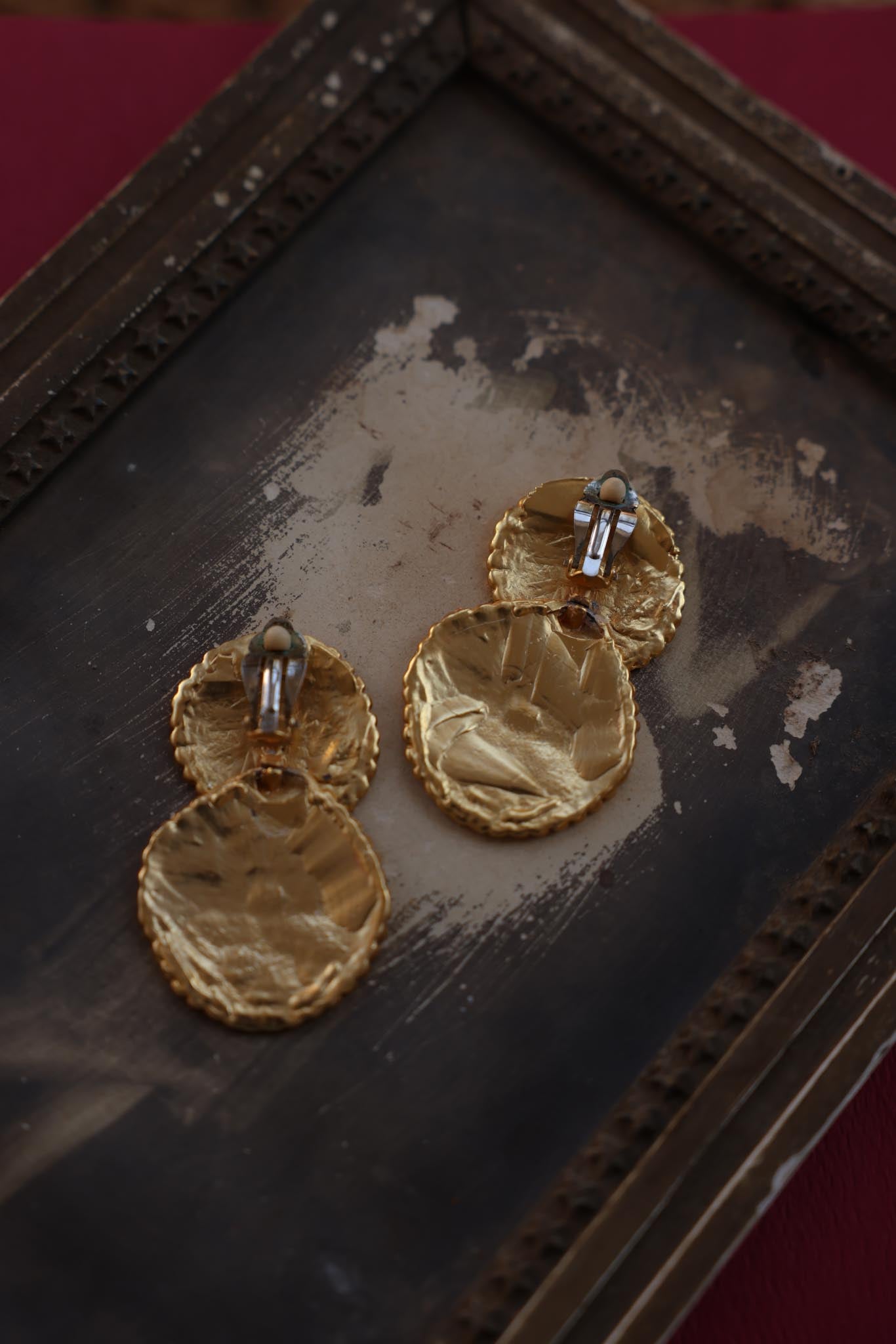 Radiant Double Disc Vintage Earrings|Vintage Baazaar 
