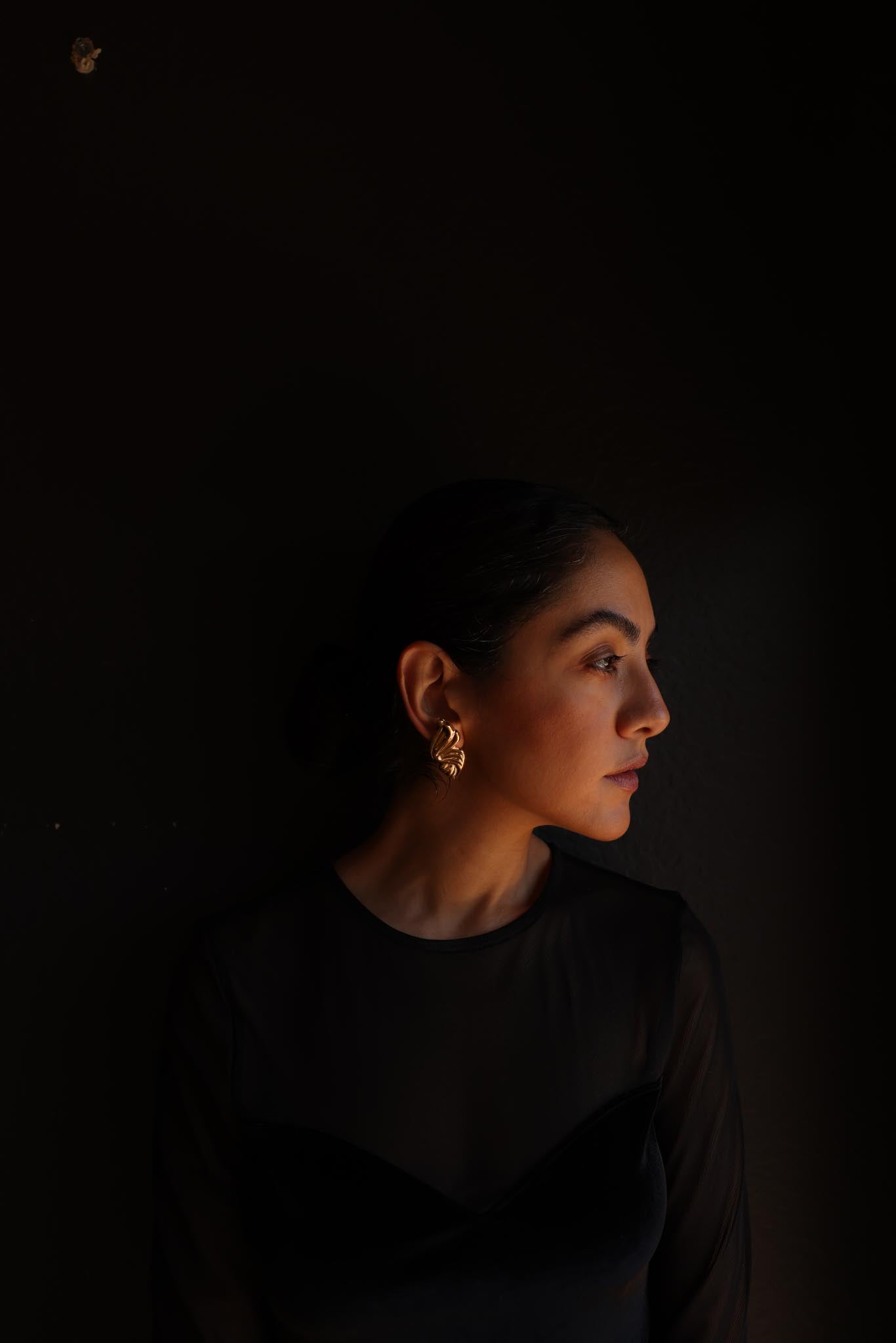 Golden Wave Clip On Earrings