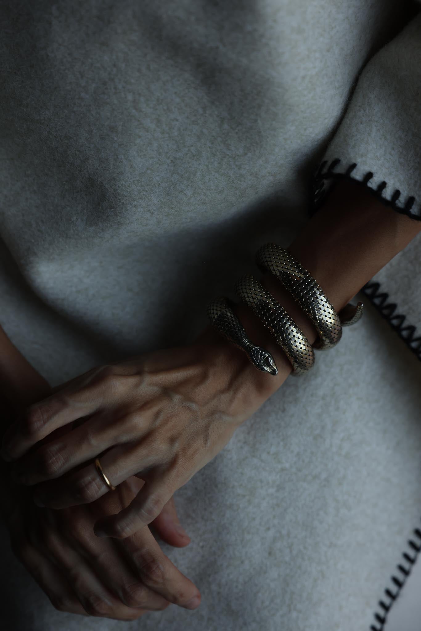 Whiting & Davis Snake Coil Triple Row Wrap Bracelet