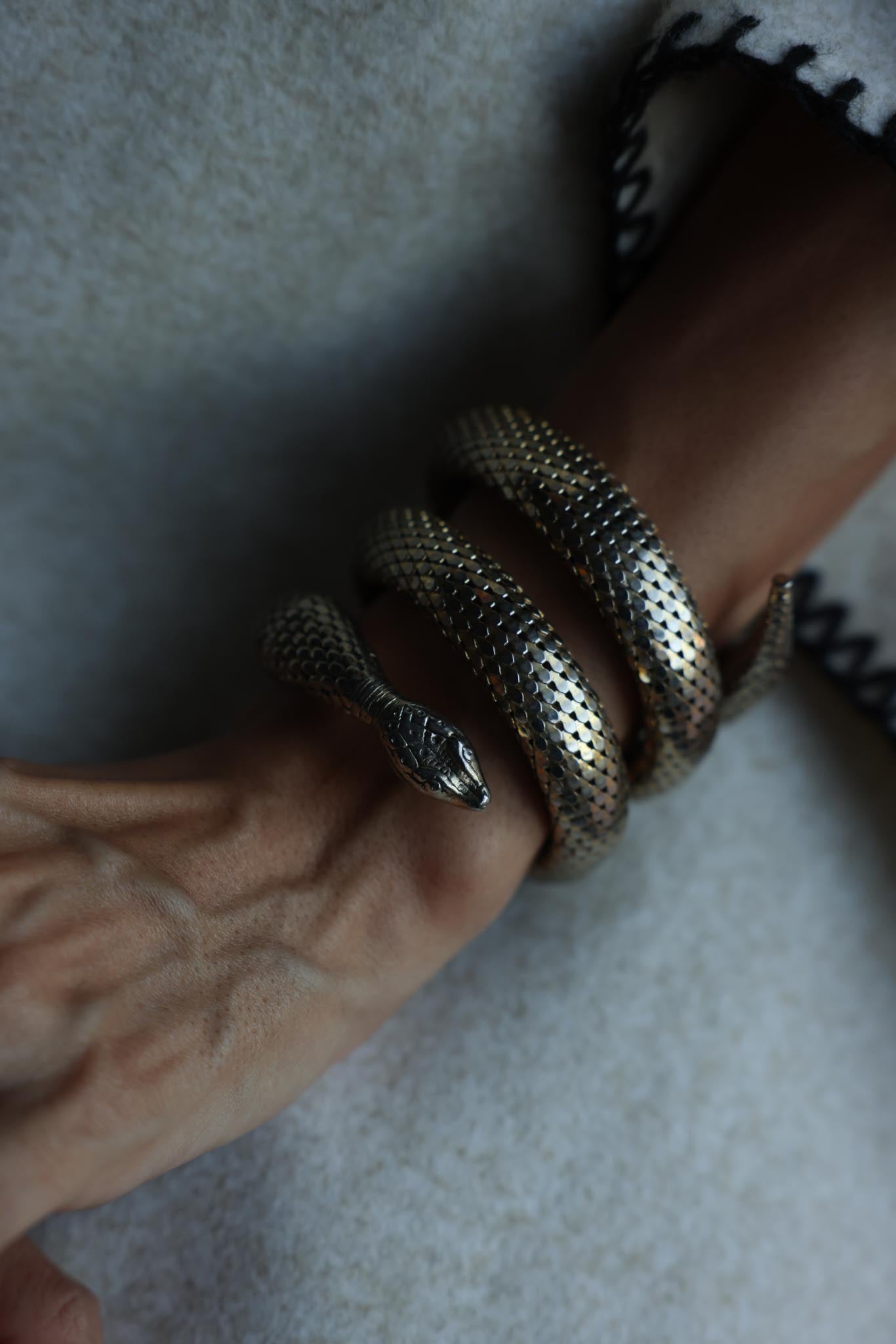 Whiting & Davis Snake Coil Triple Row Wrap Bracelet