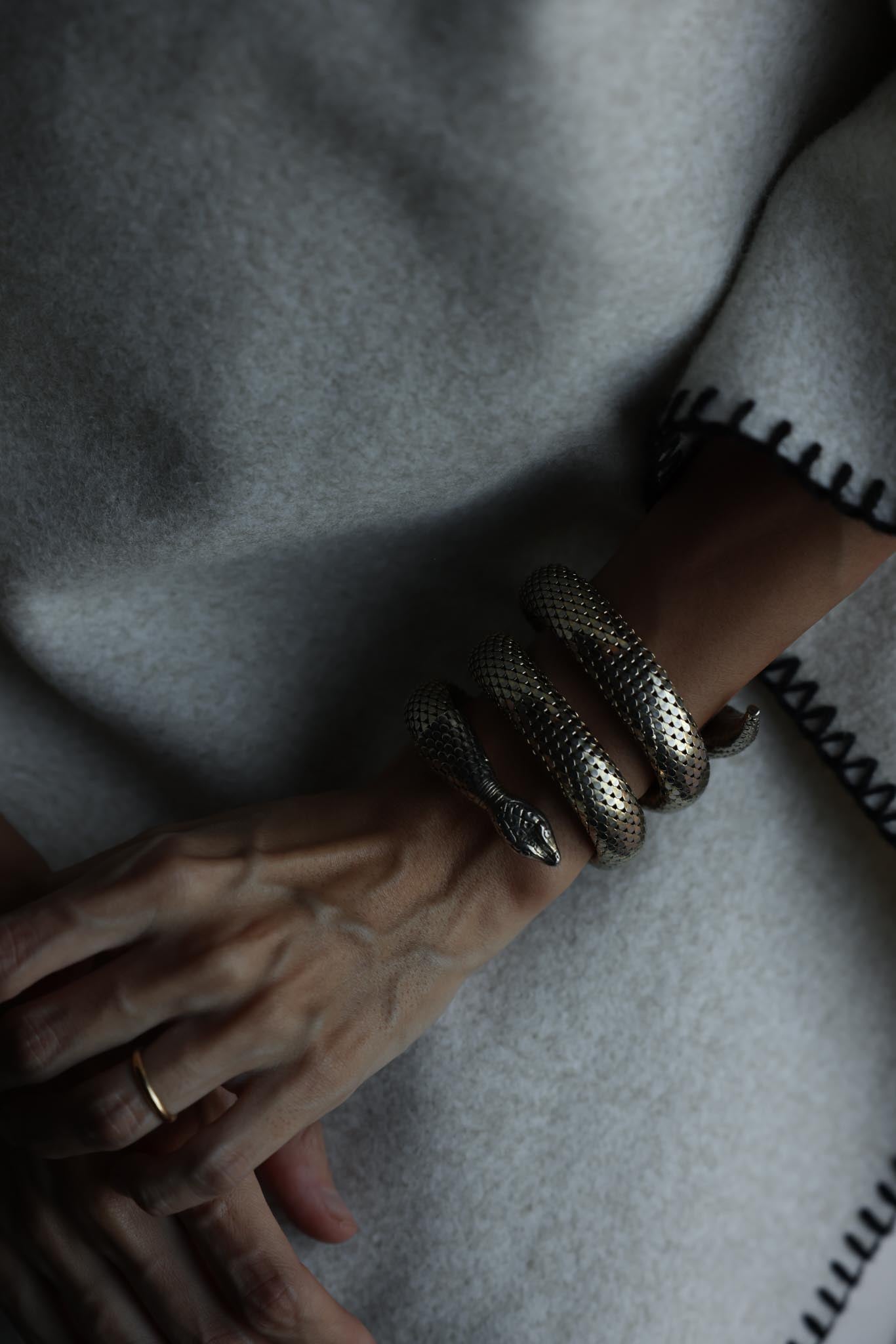 Whiting & Davis Snake Coil Triple Row Wrap Bracelet